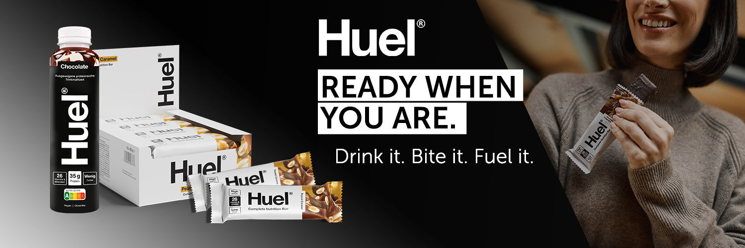 Ready when you are! Vollwertig versorgt. Immer und überall mit HUEL