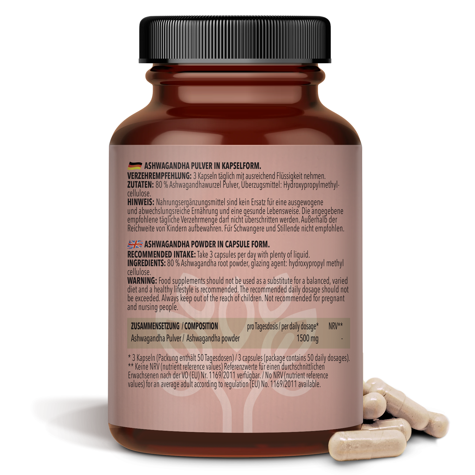 3 x Ashwagandha Pulver in Kapselform (3 x 150 Kapseln)