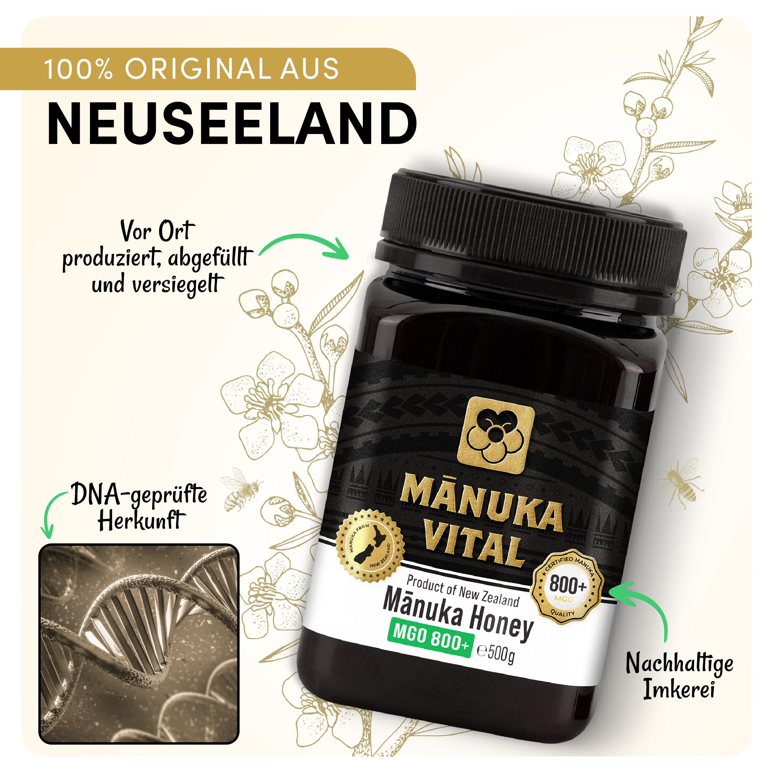 Manuka Vital Honig MGO 800+ (500g)