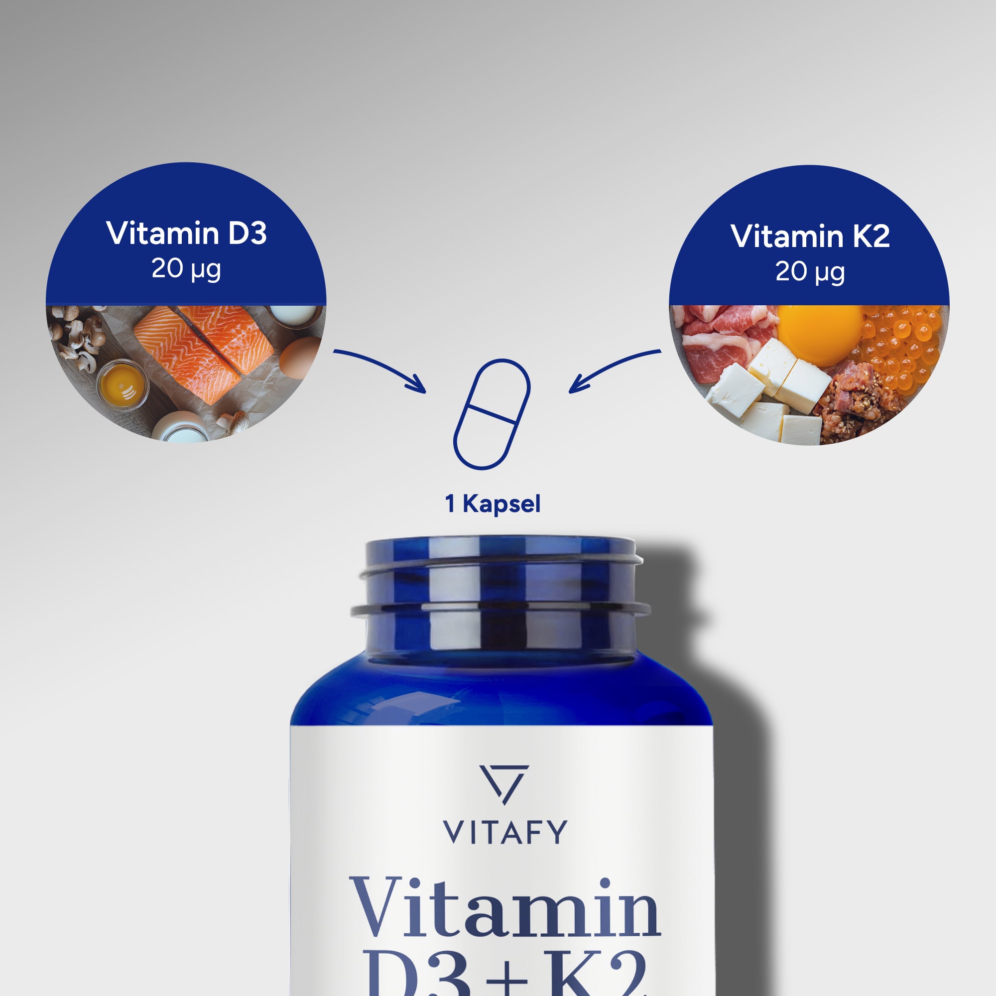 Vitamin D3+K2 (90 Kapseln)
