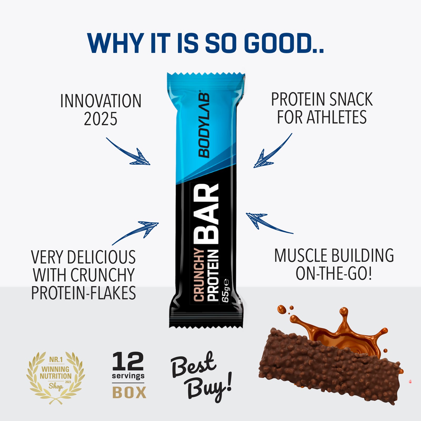 3 x Crunchy Protein Bar Deluxe (je 12x65g)