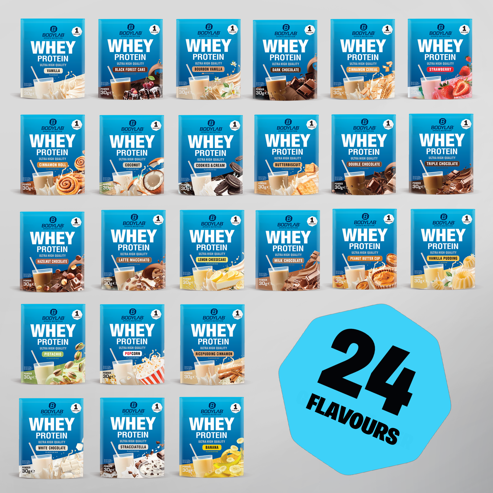 BODYLAB Whey Protein Probierbox (24x30g)