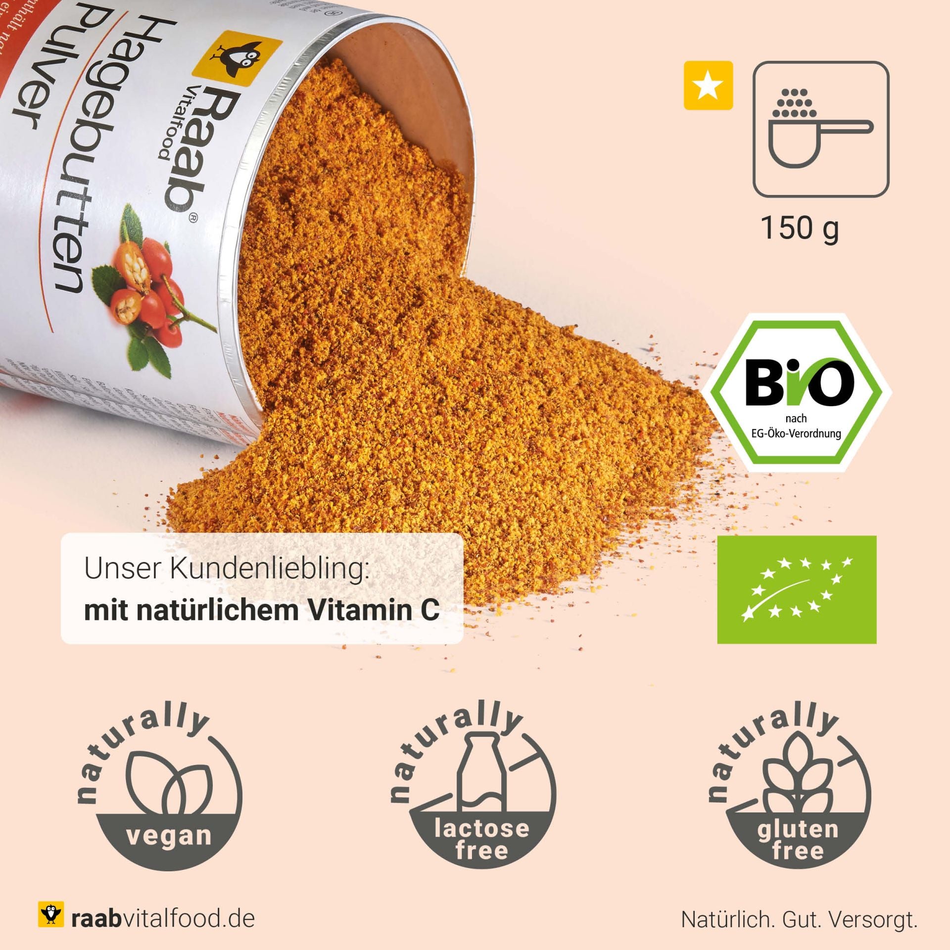Bio Hagebutten Pulver (150g)