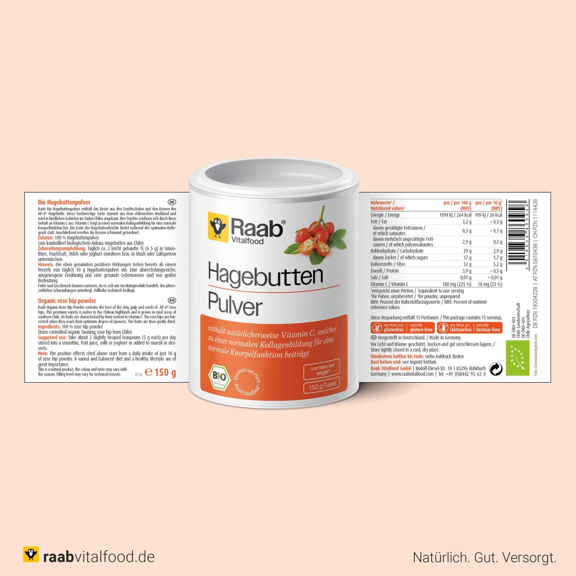 Bio Hagebutten Pulver (150g)