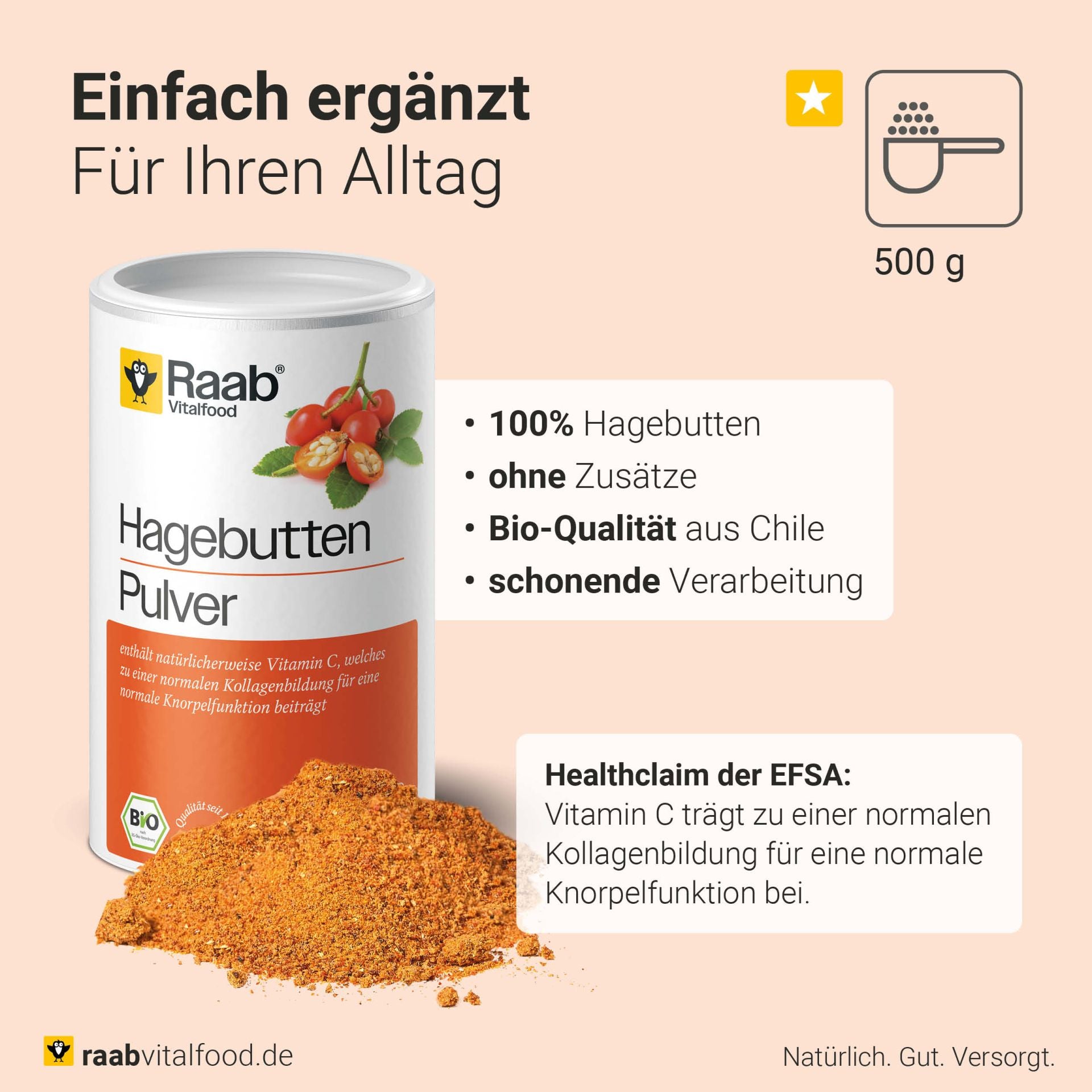 Bio Hagebutten Pulver (500g)