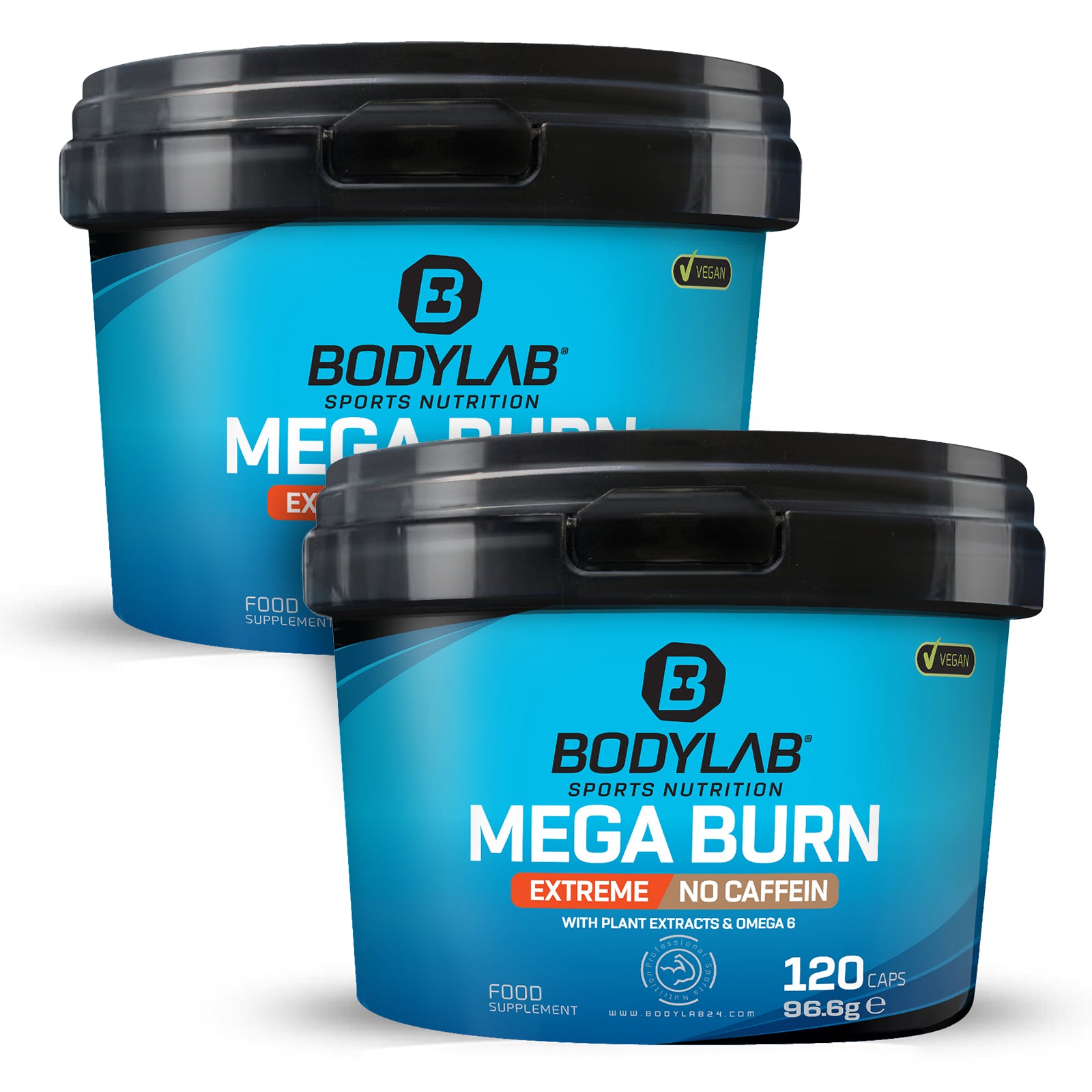 2 x Mega Burn Extreme NO Caffein Vegan (120 Kapseln)