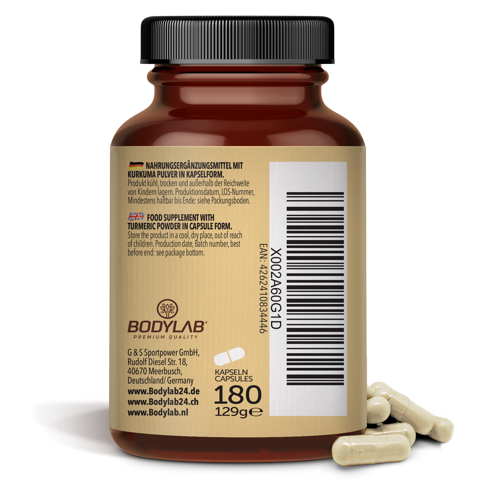 Kurkuma Pulver in Kapselform (180 Kapseln)