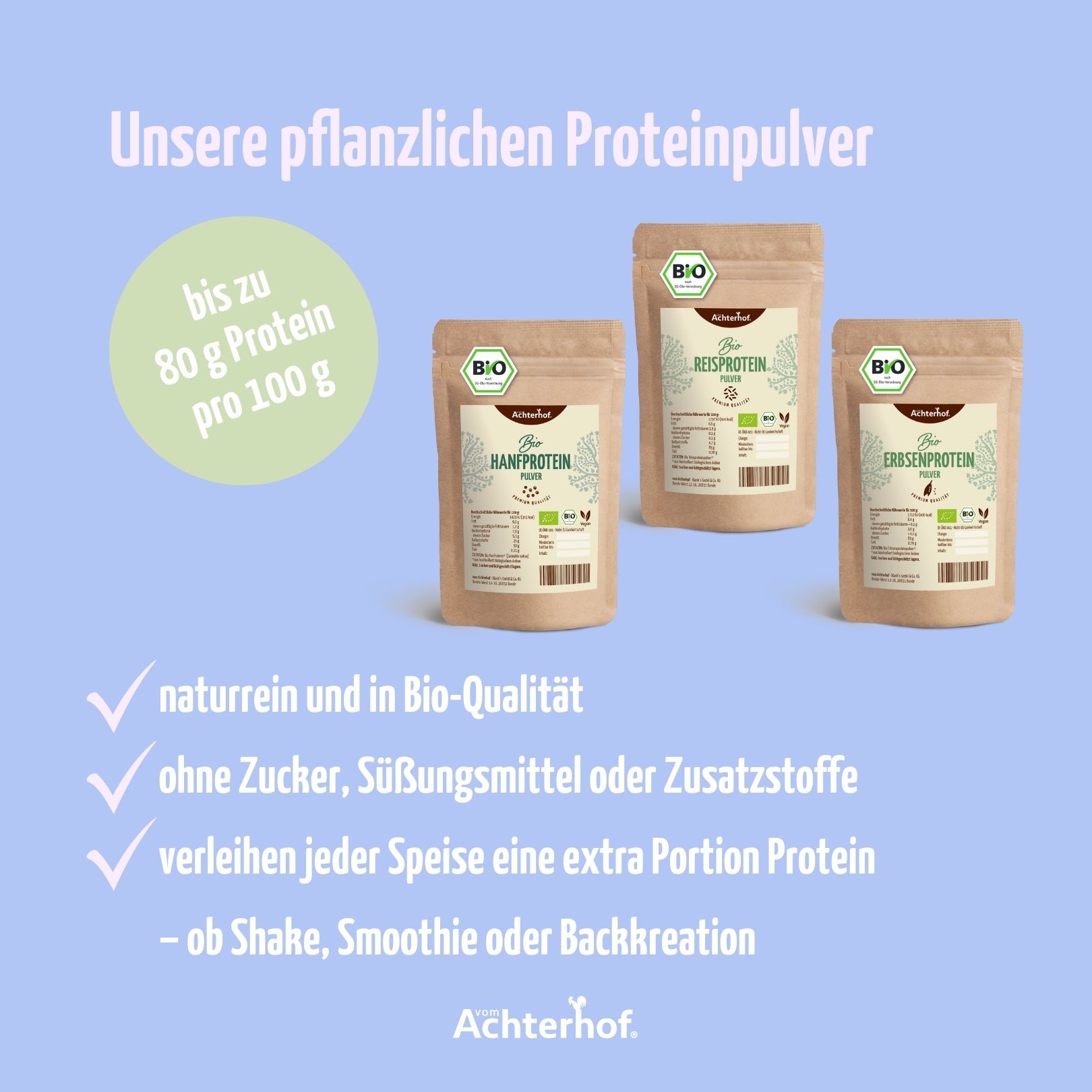 Erbsenprotein Pulver Bio (500g)