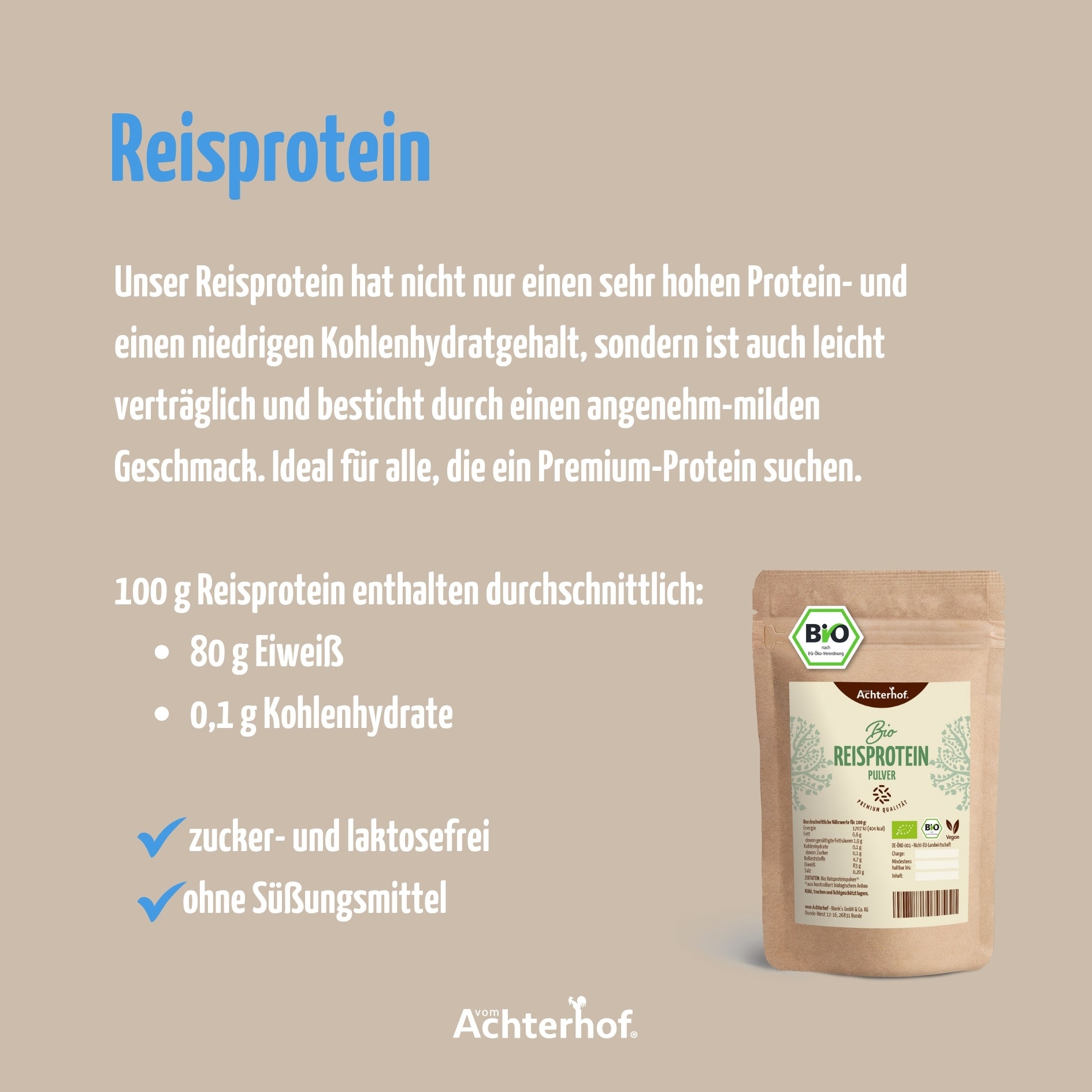 Reisprotein Pulver Bio (1000g)