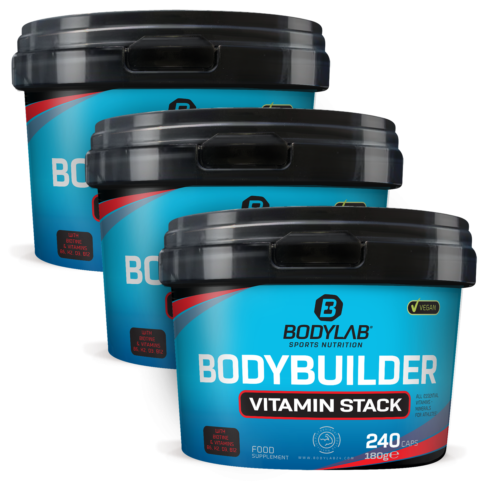 3 x Bodybuilder Vitamin Stack (je 240 Kapseln)