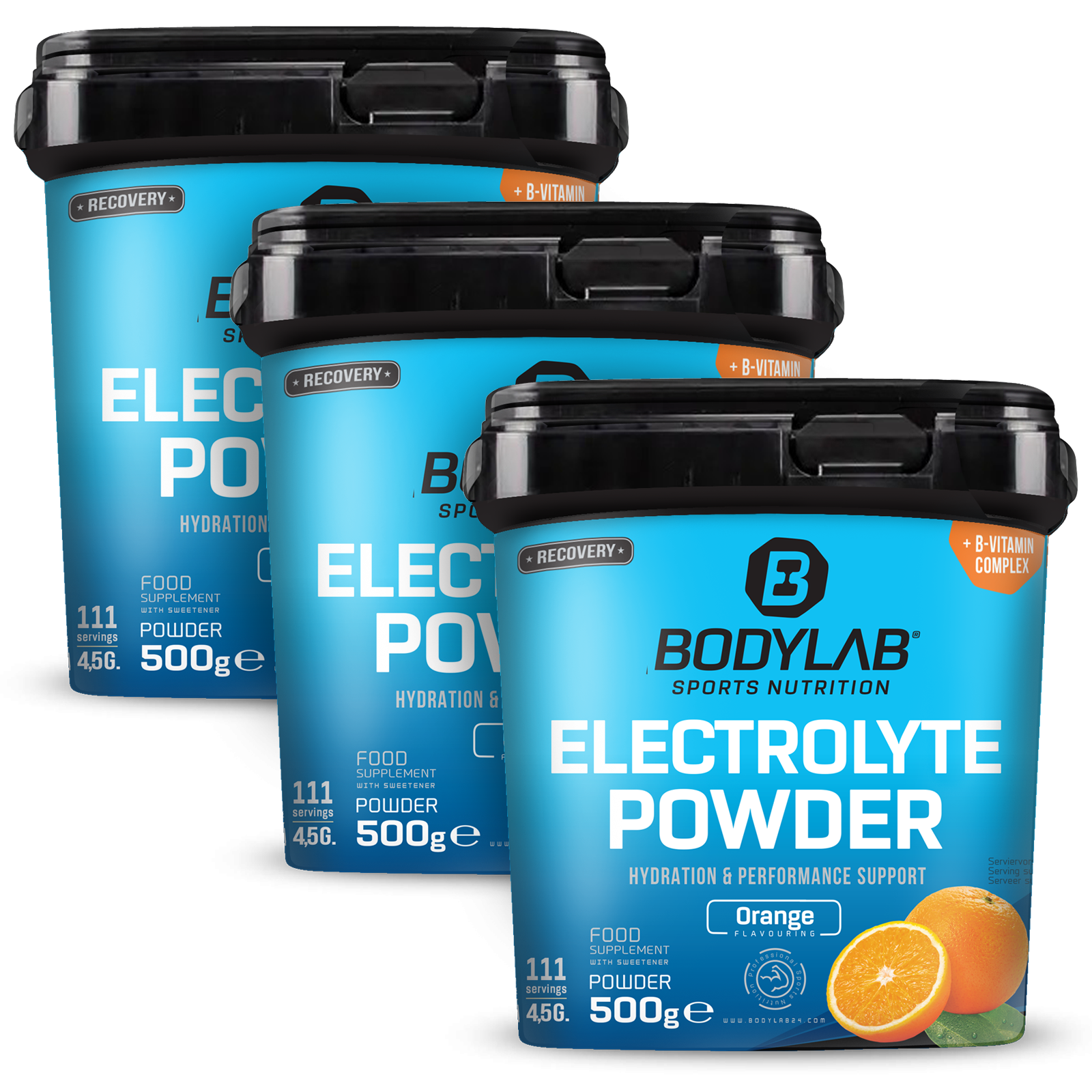3 x Electrolyte Powder (3 x 500g) - Orange Flavouring
