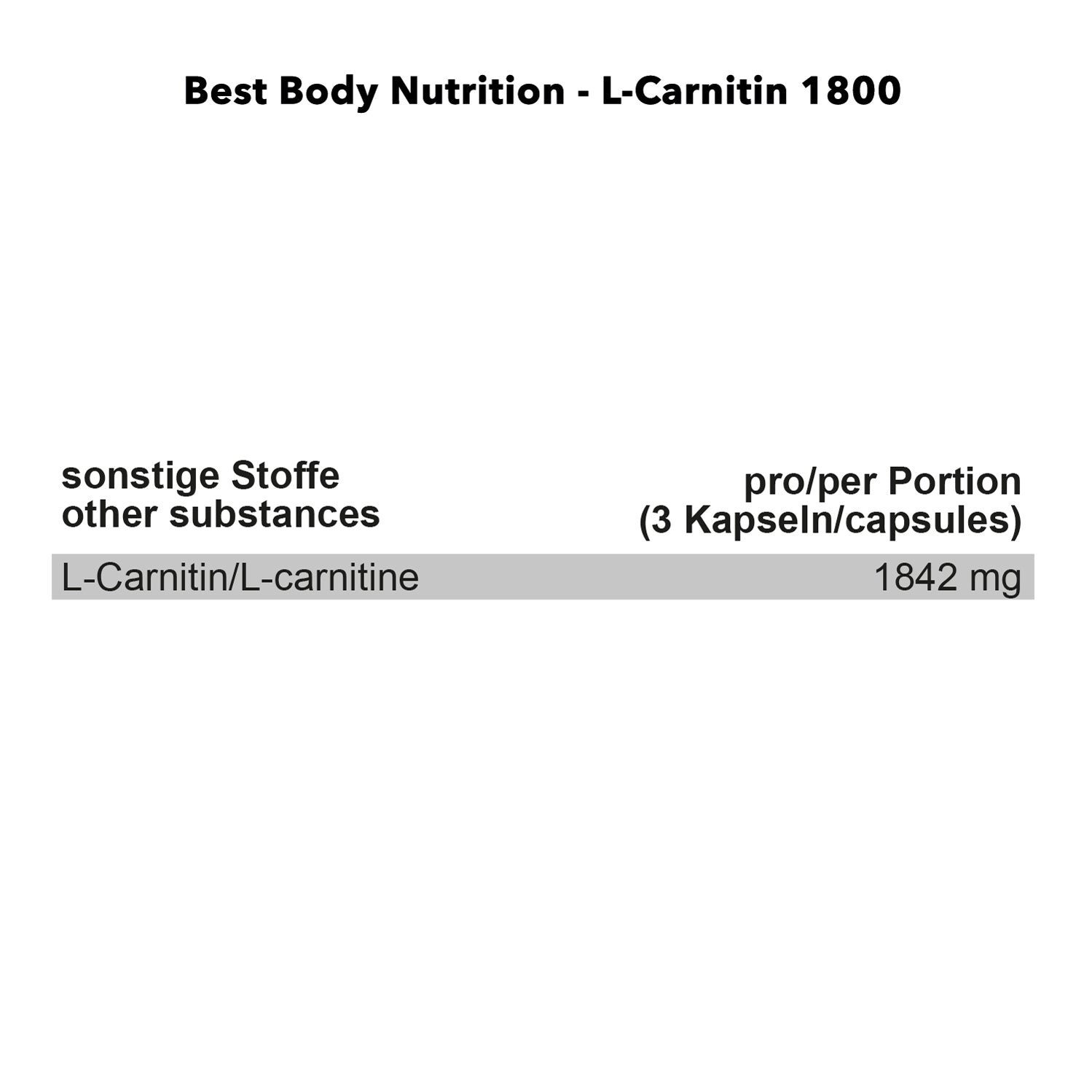 L-Carnitin 1800 Kapseln (90 Kapseln)