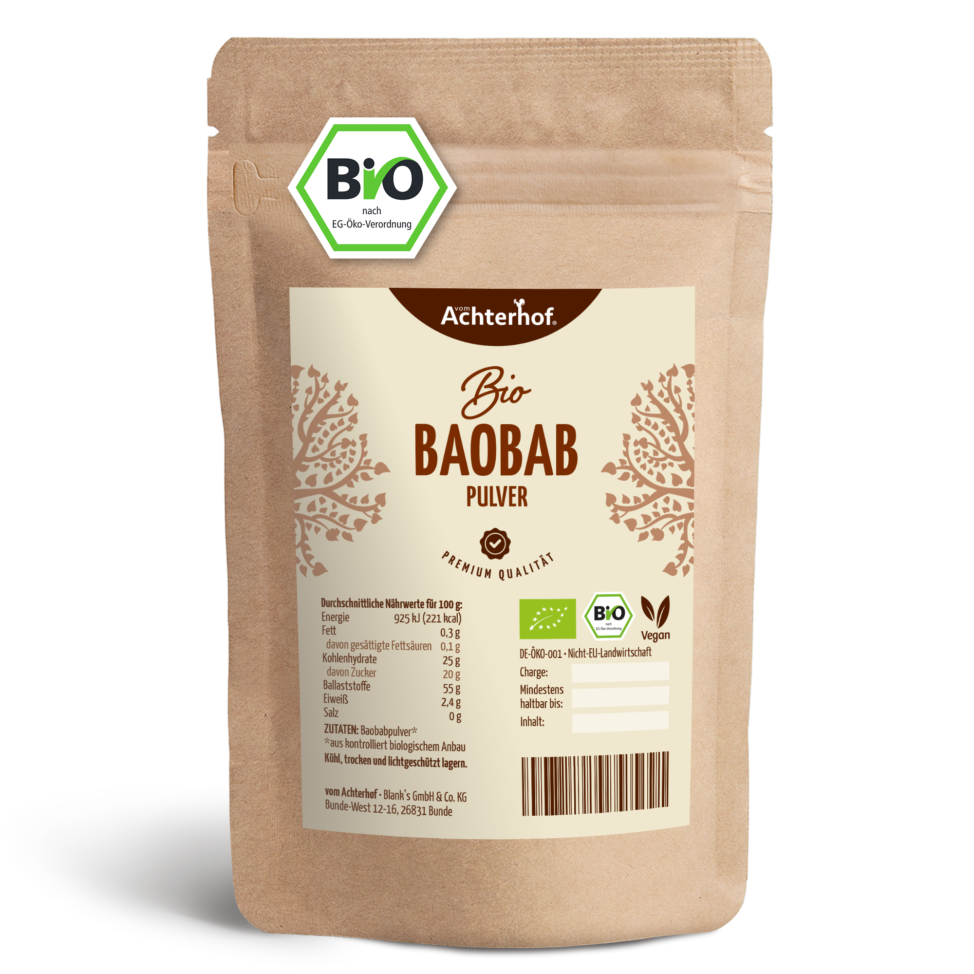 Baobab Pulver Bio (1000g)
