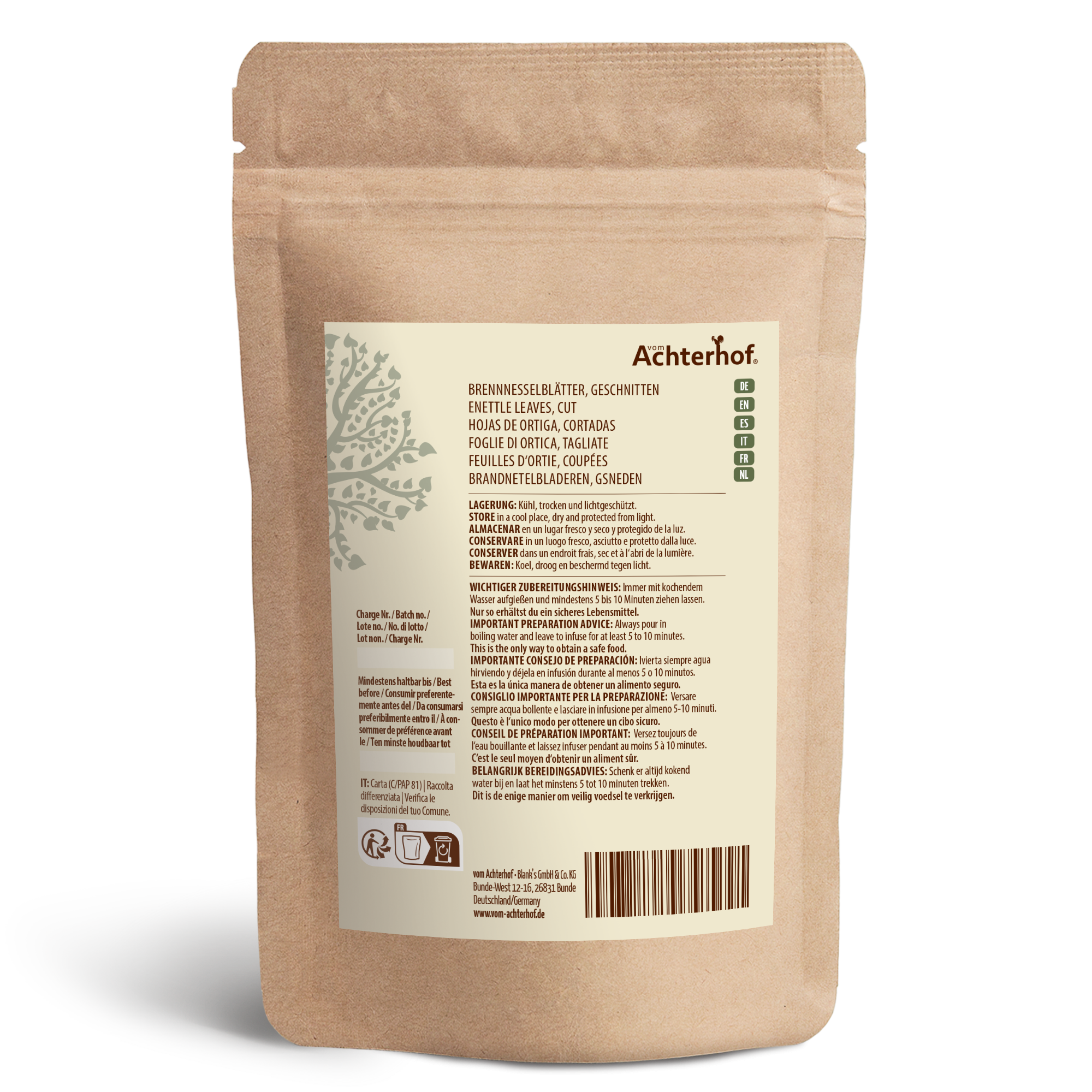 Brennnesselblätter geschnitten (250g)