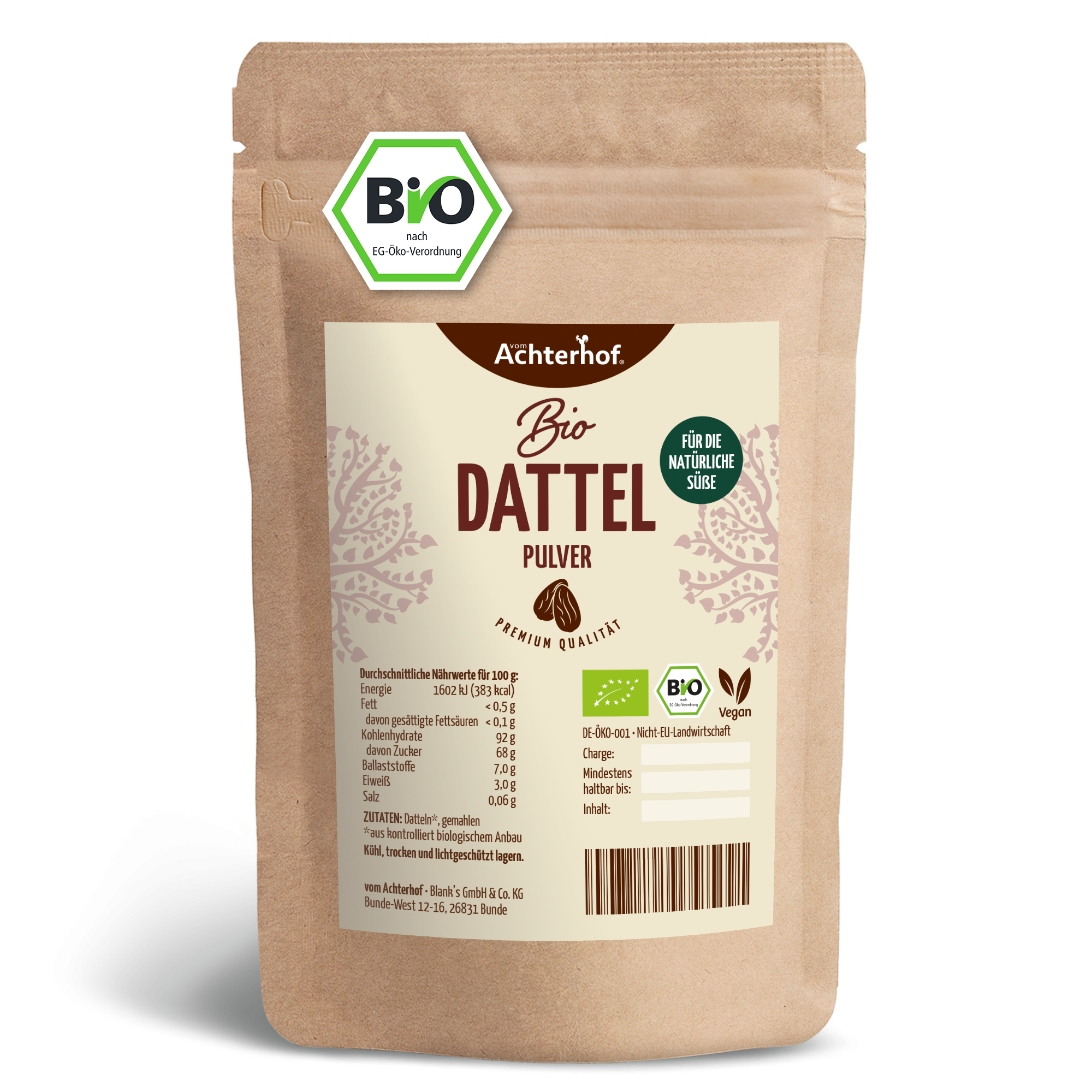 Bio Dattel Pulver (500g)