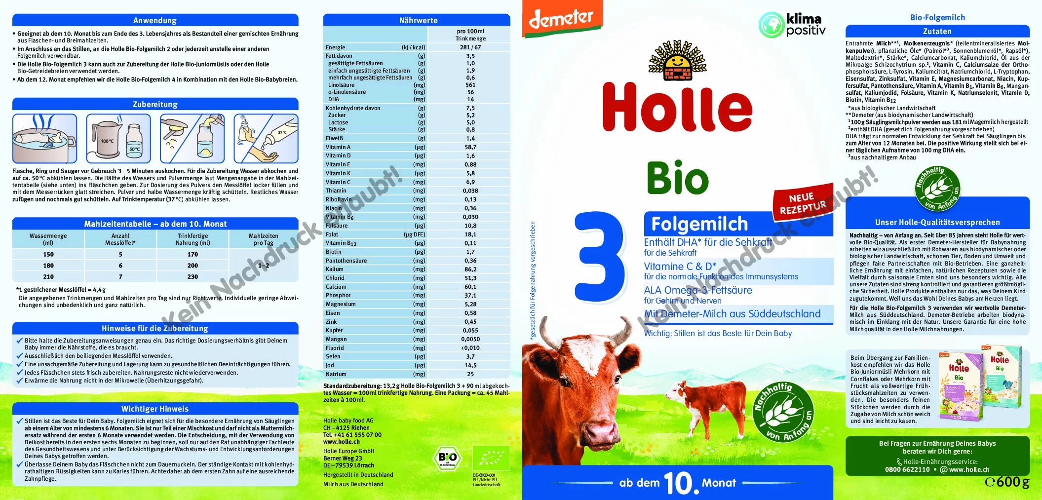 Demeter Folgemilch 3 ab dem 10. Monat (600g)