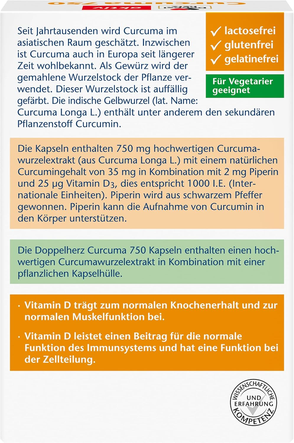 Curcuma 750 mit Curcumin + Vitamin D3 1000 I.E. (30 Kapseln)