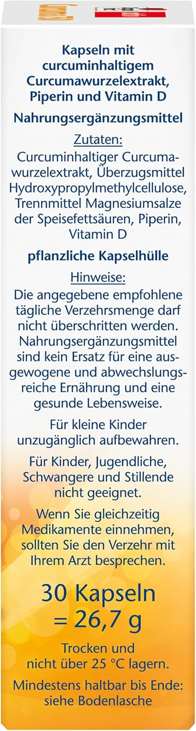 Curcuma 750 mit Curcumin + Vitamin D3 1000 I.E. (30 Kapseln)
