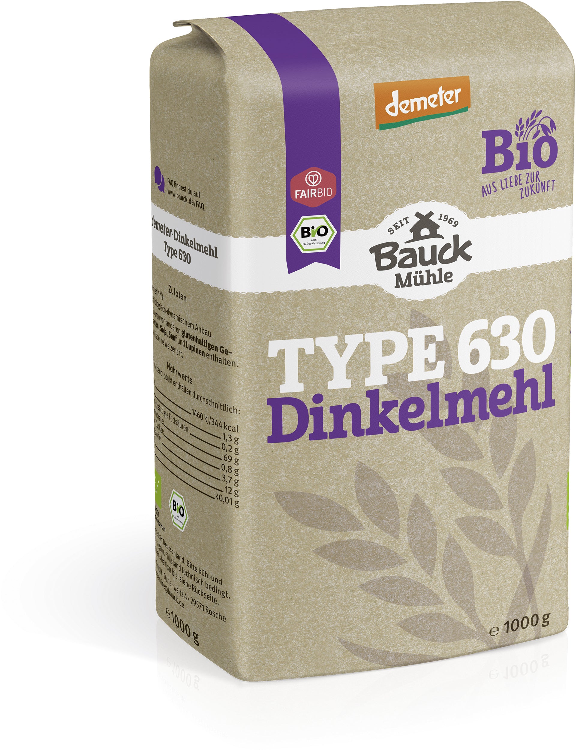 Dinkelmehl hell Type 630 demeter (1000g)