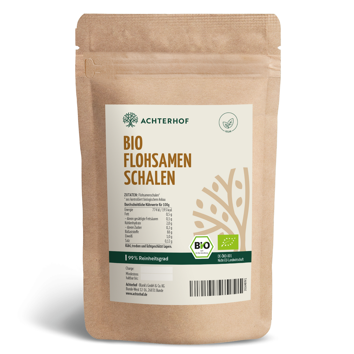 Flohsamenschalen Bio (1000g)