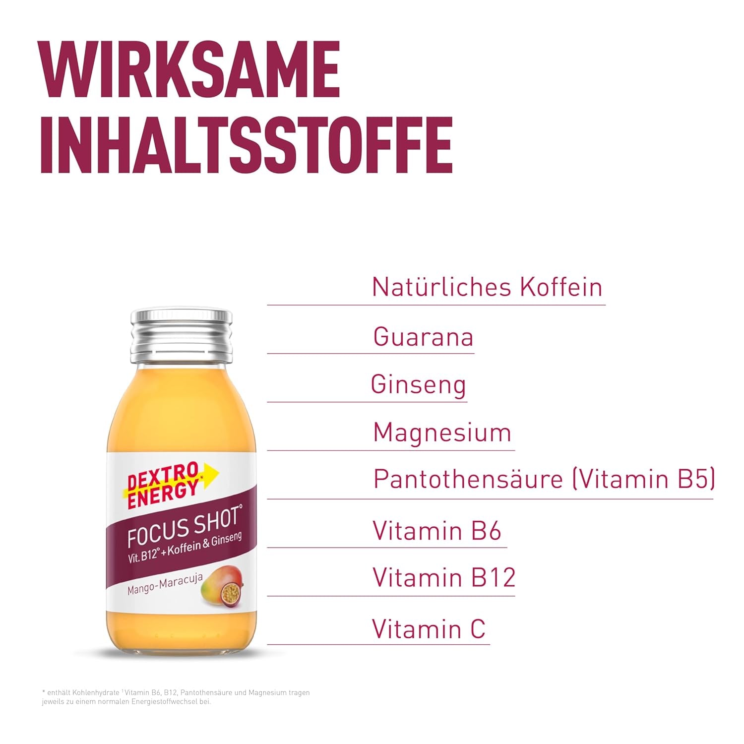 Dextro Energy Focus Shot Mango-Maracuja (12x60ml)