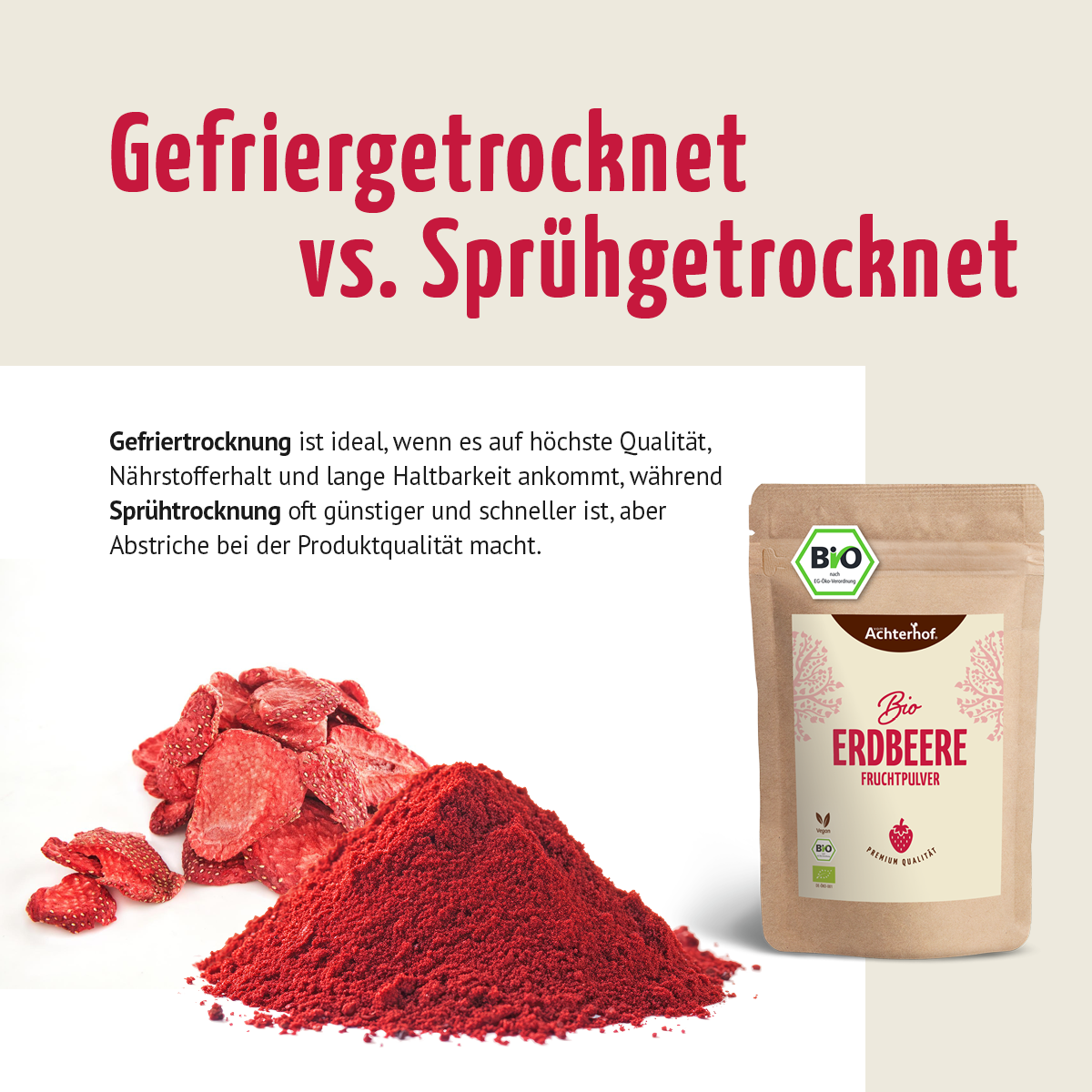 Bio Erdbeere Fruchtpulver (100g)