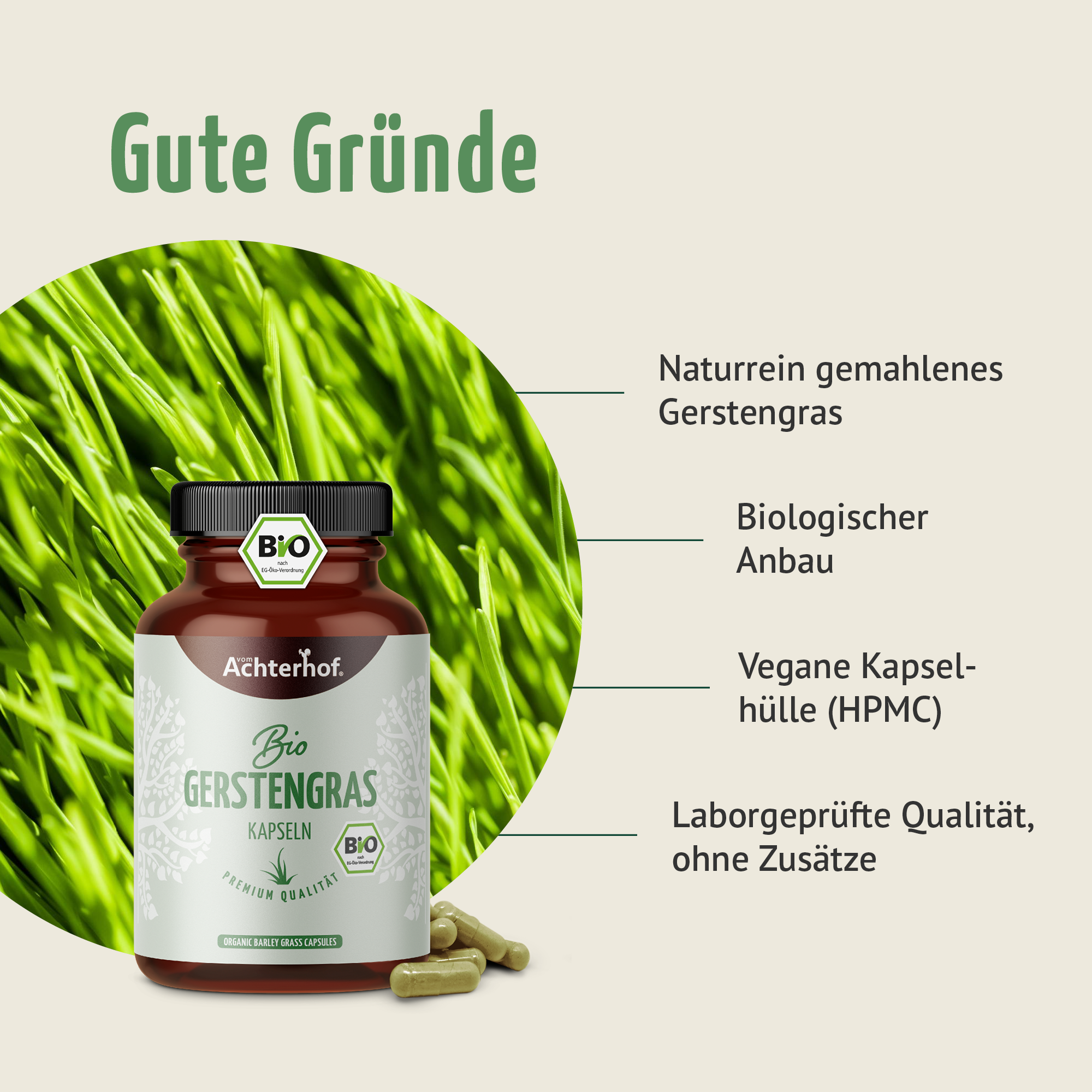 Bio Gerstengras Kapseln (180 Kapseln)