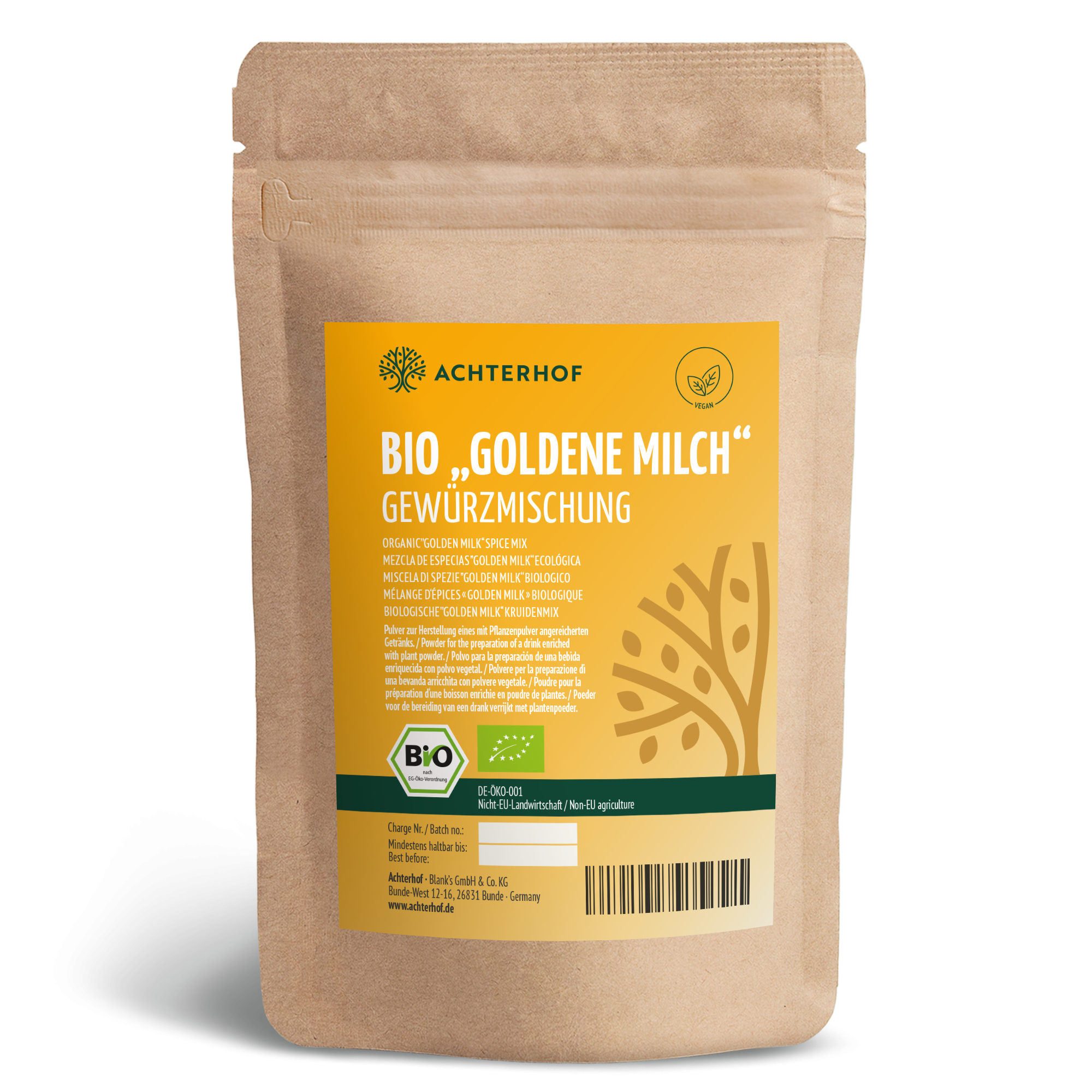 Goldene Milch Gewürzmischung Bio (250g)
