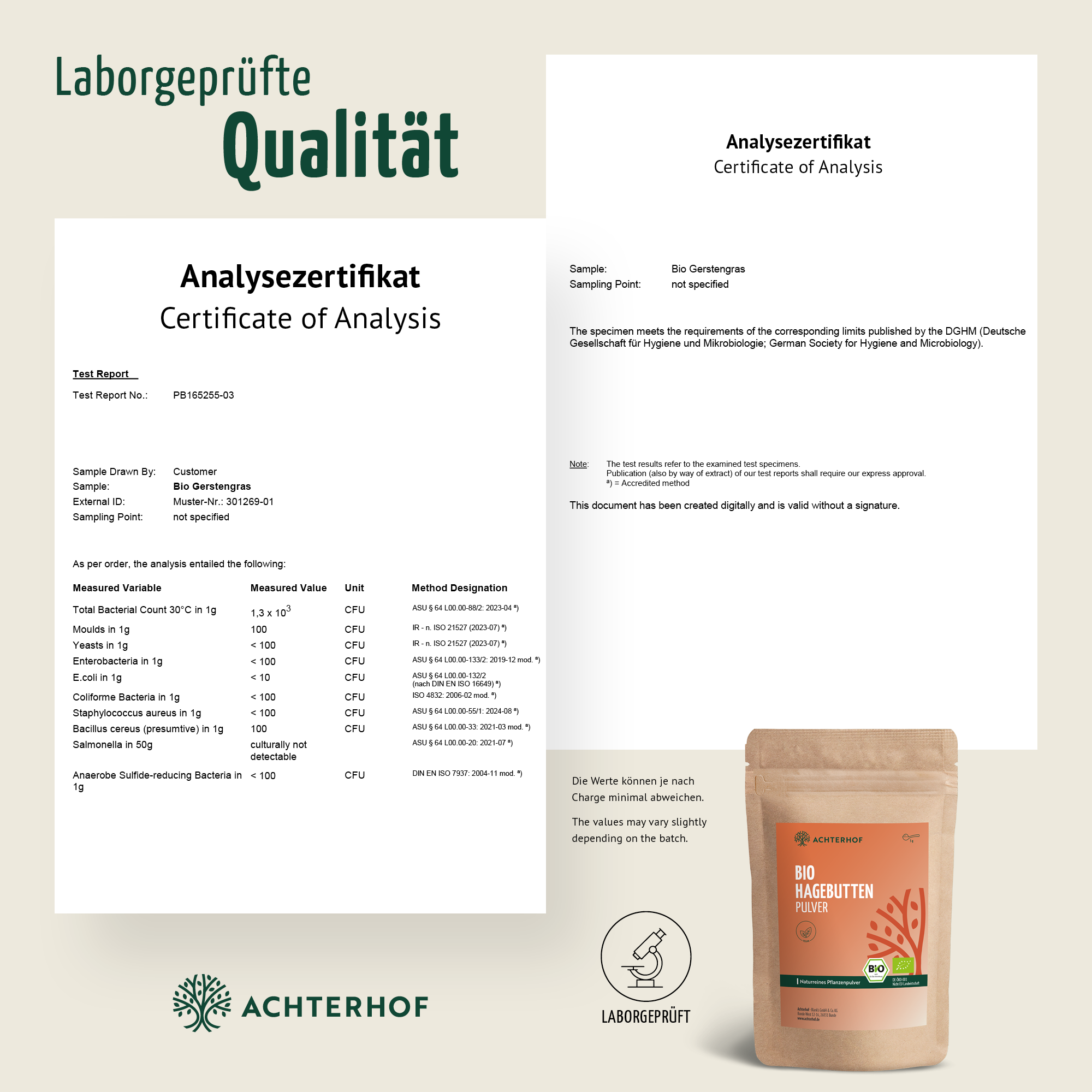 Bio Hagebutten Pulver (1000g)
