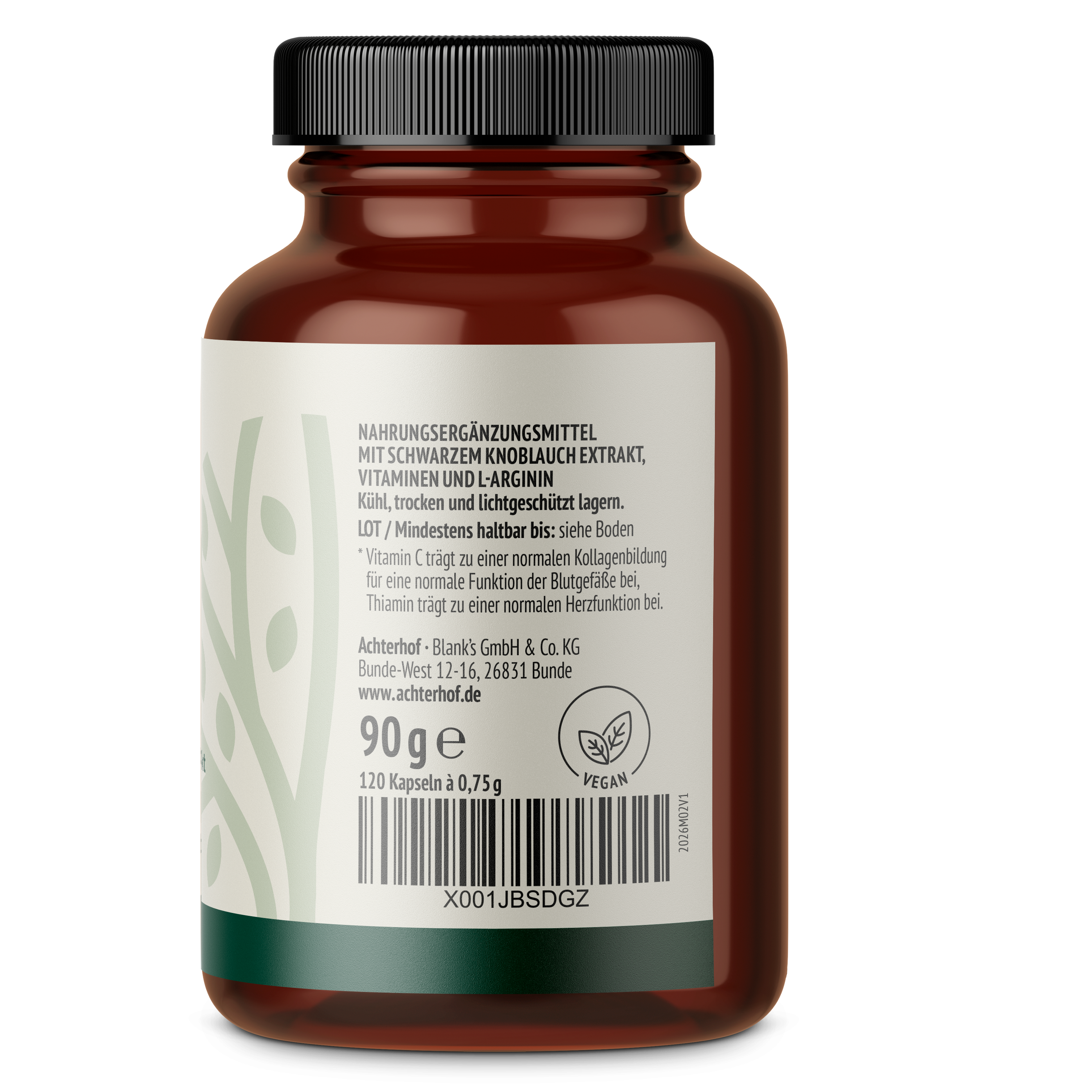 Herz Gefäß Komplex Kapseln mit schwarzem Knoblauch (120 Kapseln)