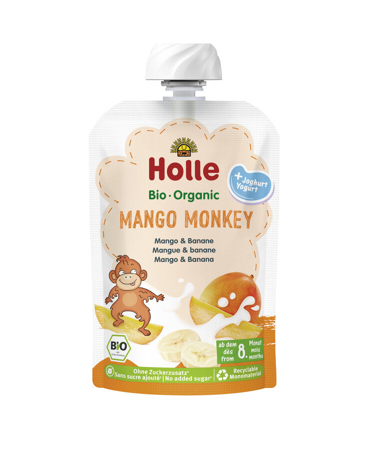 Bio Mango Monkey - Pouchy Mango mit Joghurt ab dem 8. Monat (85g)