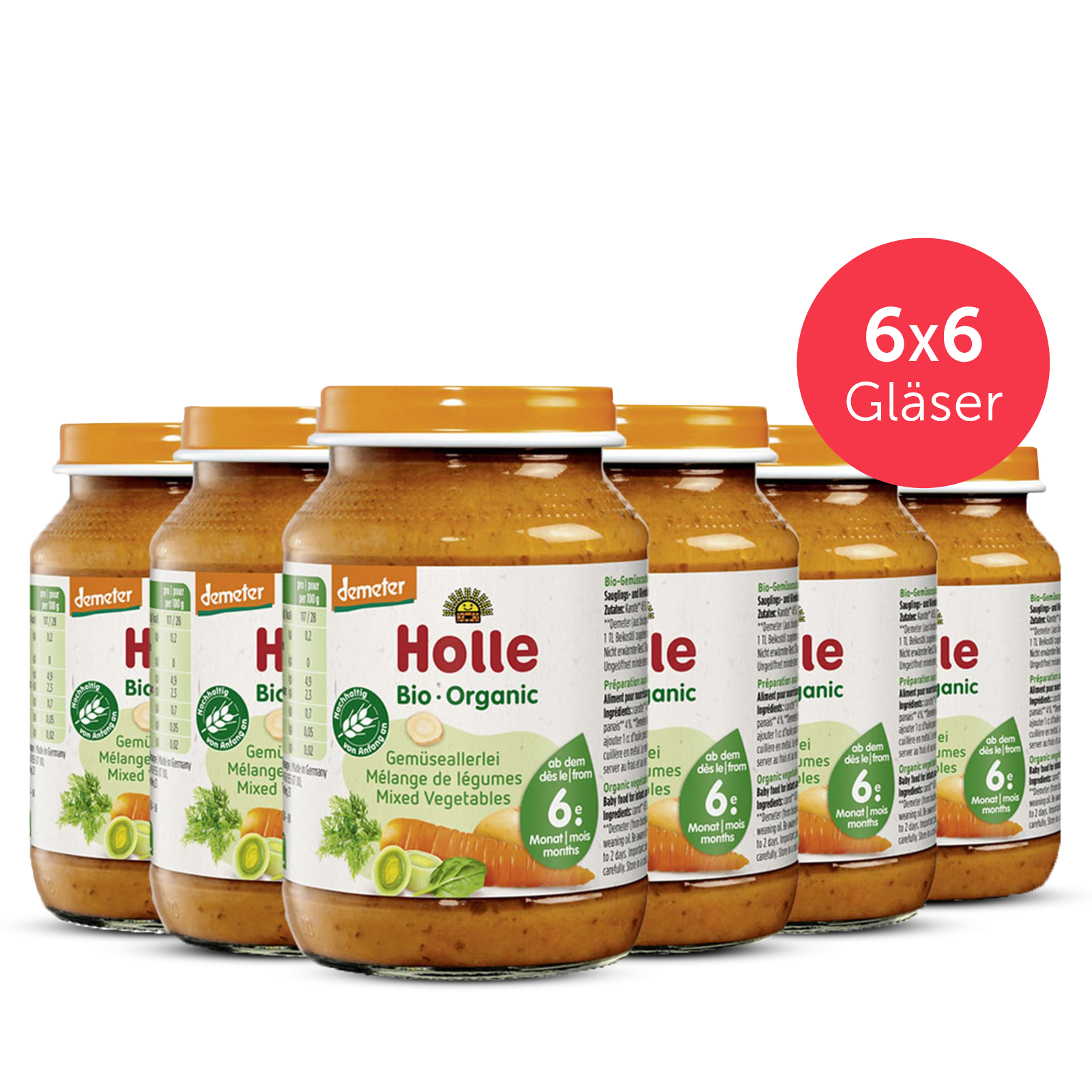 6er Pack Gemüseallerlei - 6x190g - Demeter ab dem 6. Monat
