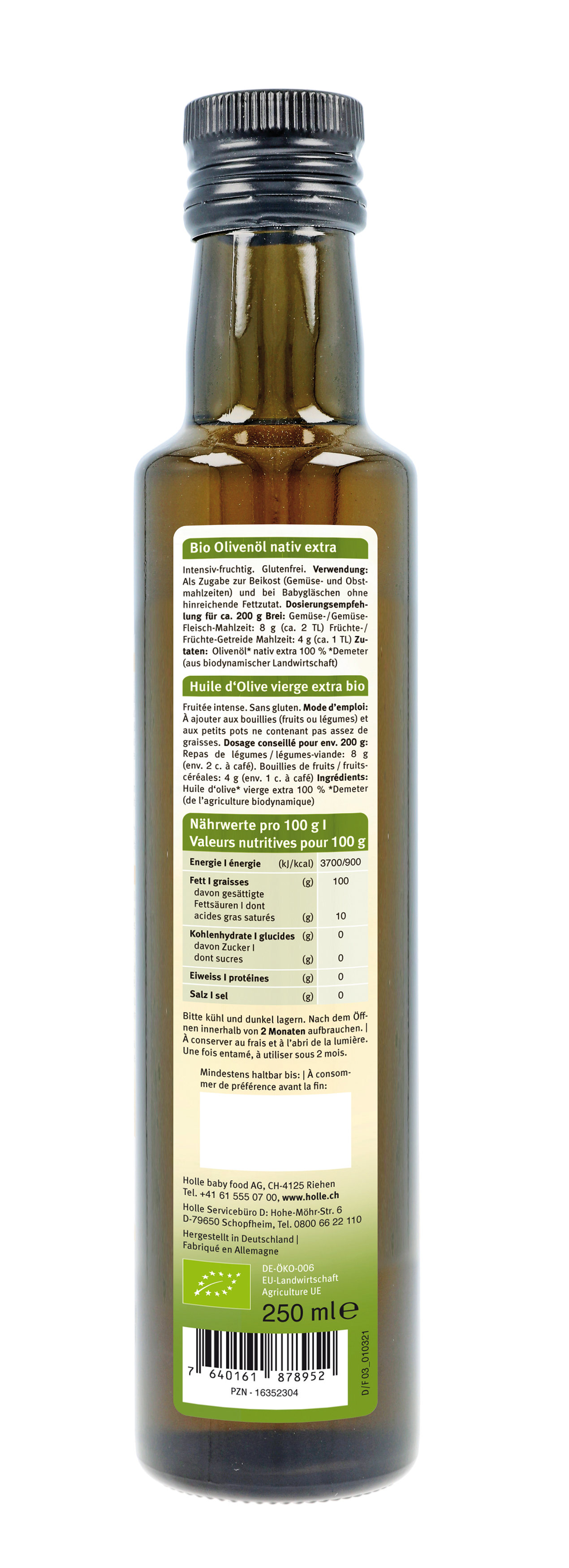 Bio-Olivenöl nativ extra ab dem 5. Monat (250ml)