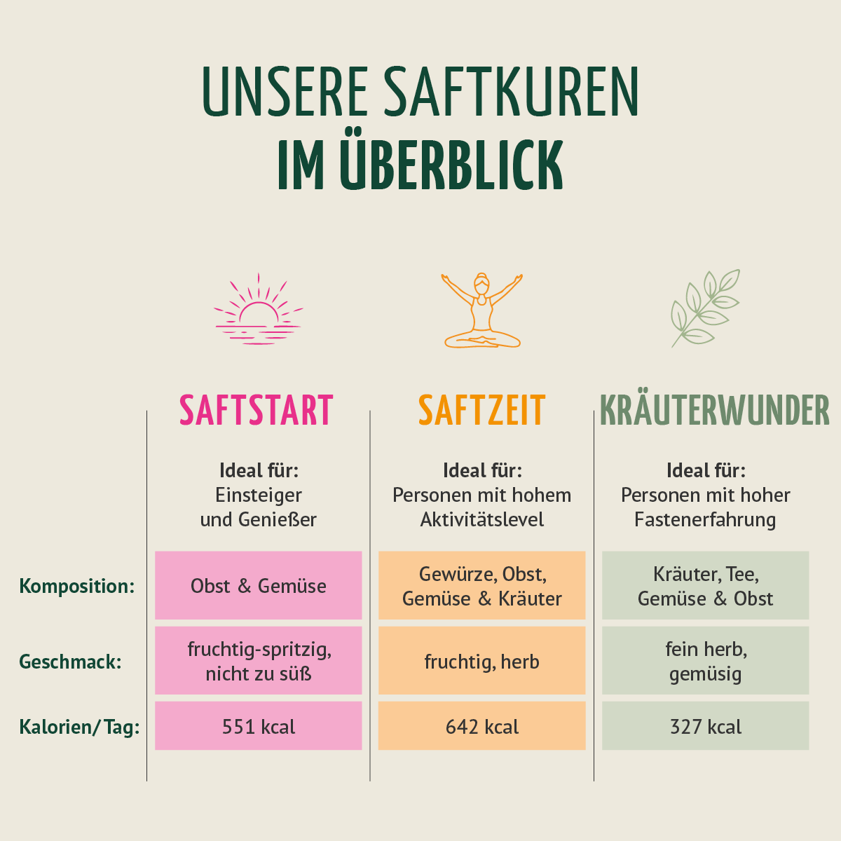 Kräuterwunder Bio Fastenkur 1-7 Tage (6 Flaschen pro Tag)