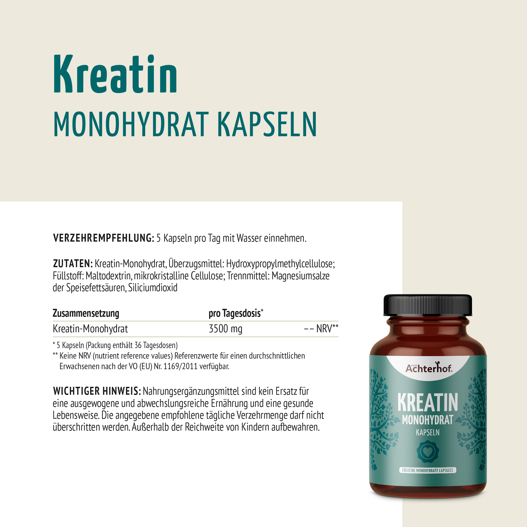 Creatine Monohydrate (180 Kapseln)
