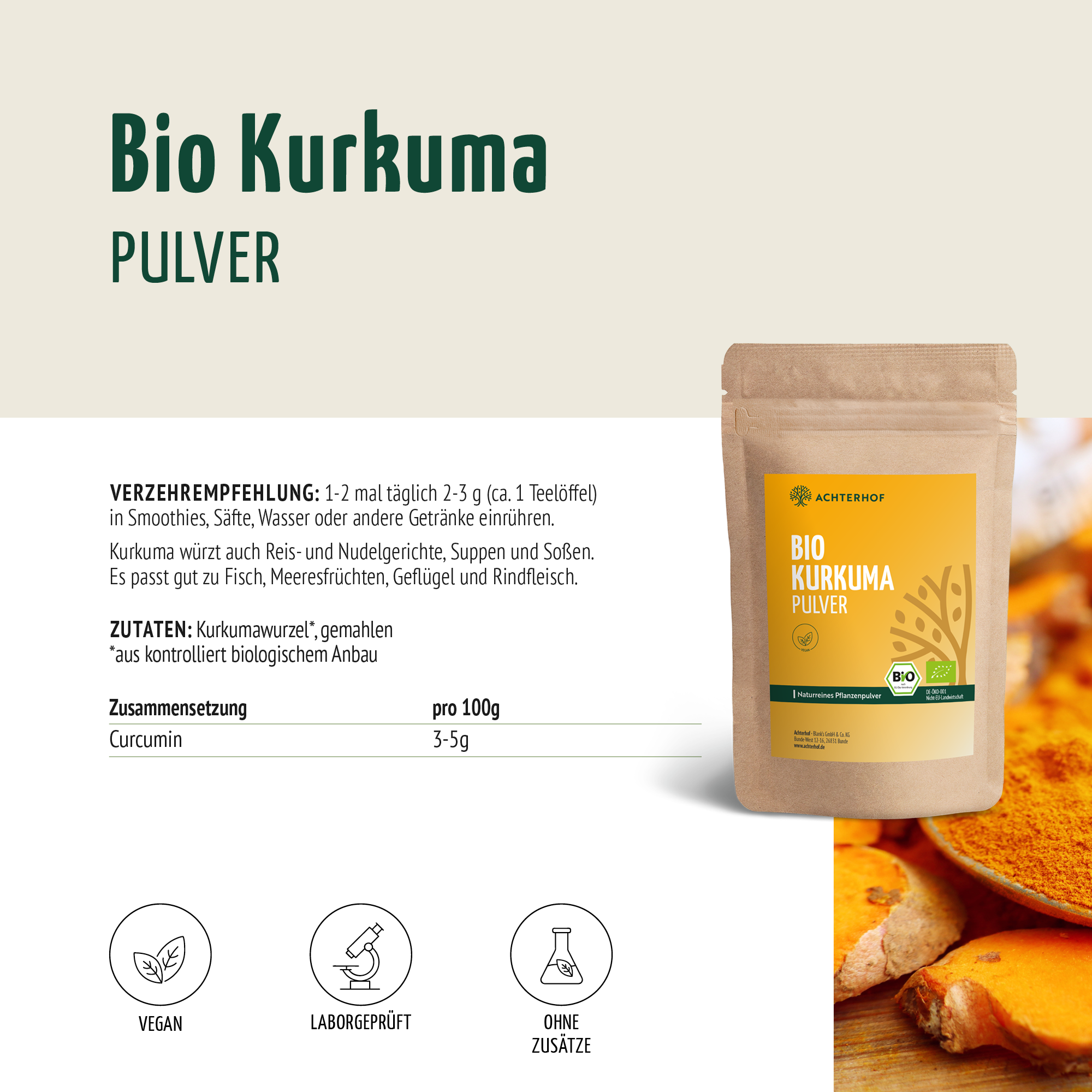 Bio Kurkuma Pulver (1000g)