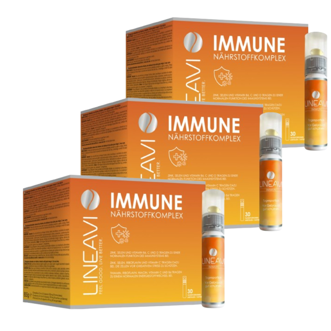 Immun 3-Monatspackung (3x30x25ml Trinkfläschchen + 3x30 Omega 3 Kapseln)