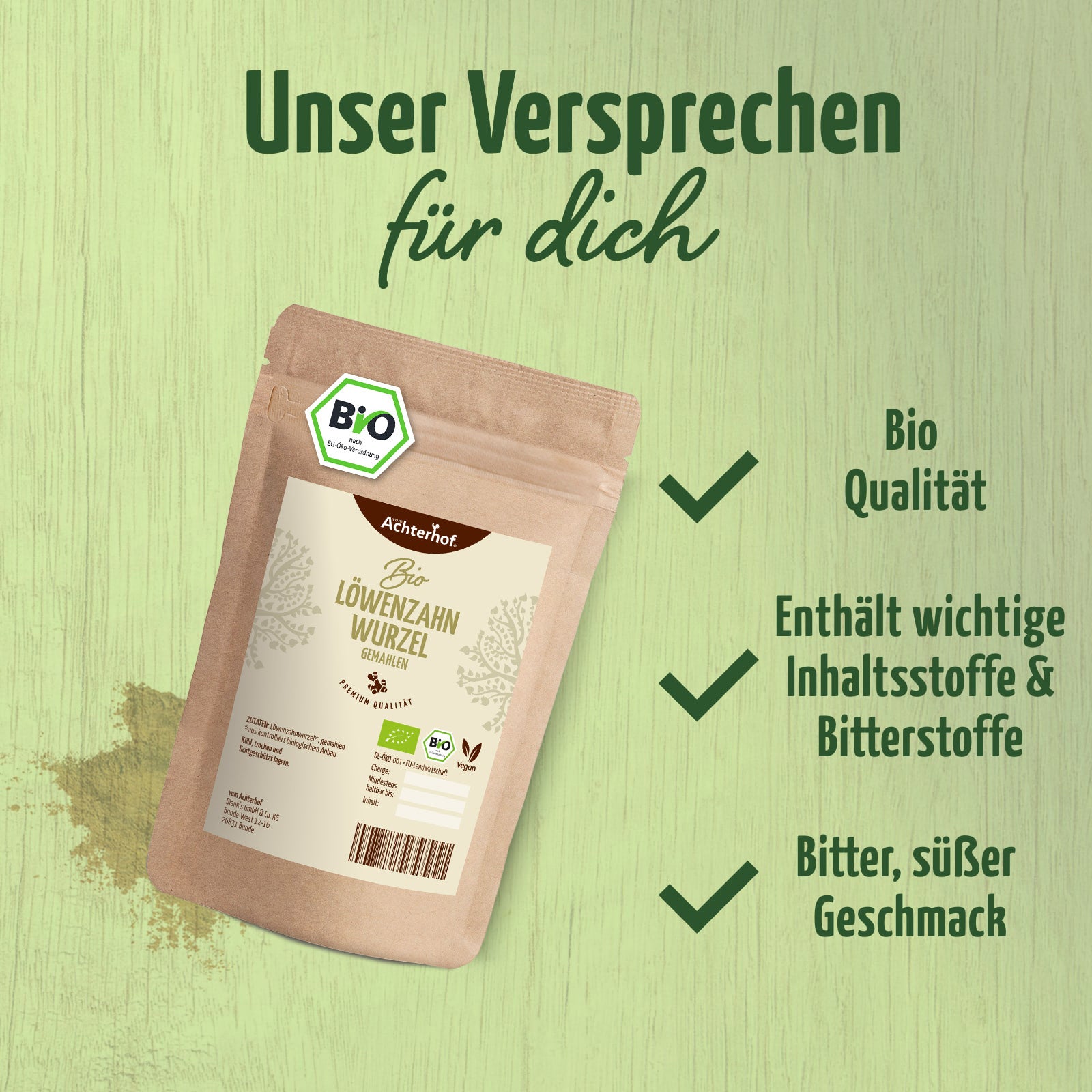 Löwenzahnwurzel Pulver Bio (250g)