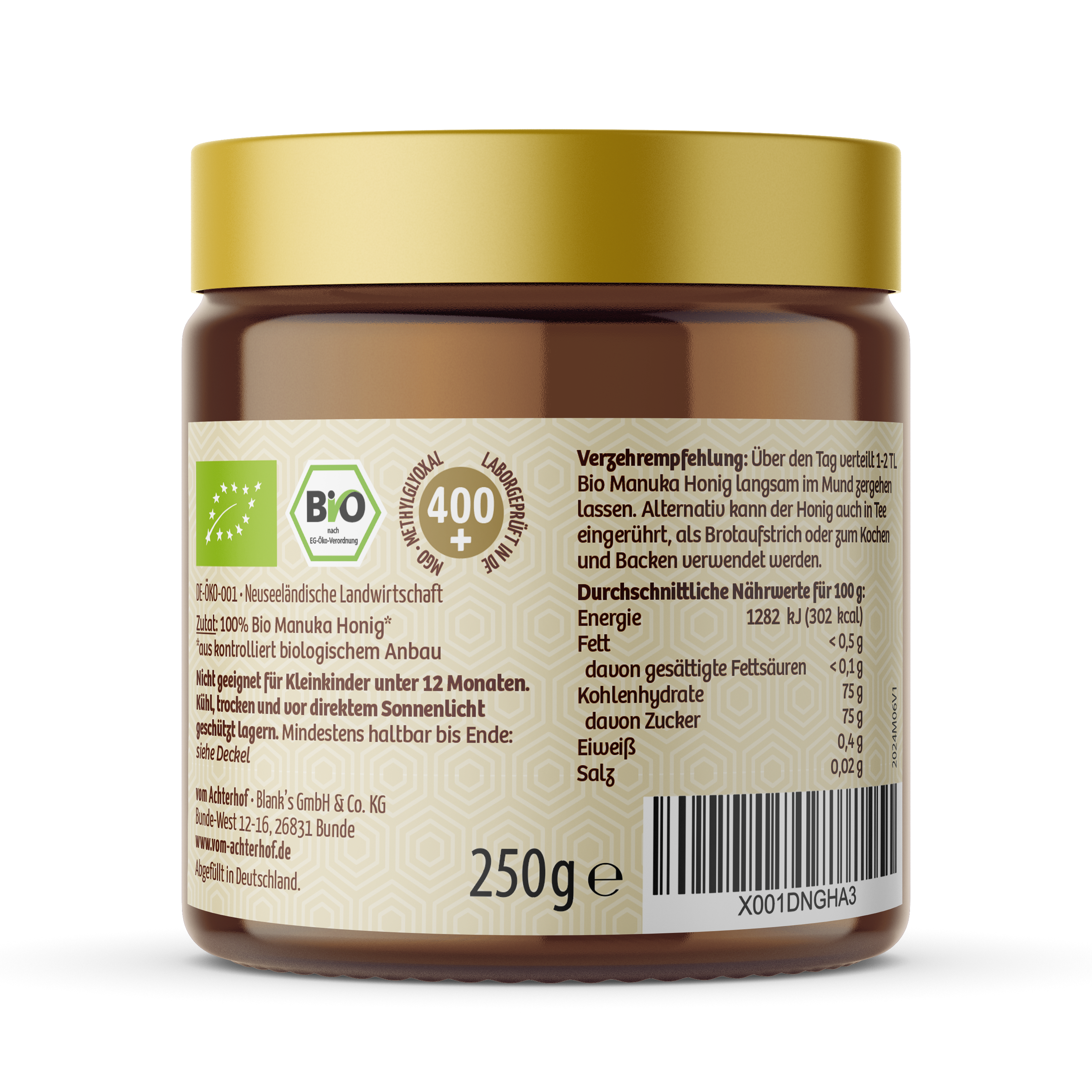 Manuka Honig Bio 400+ MGO (250g)