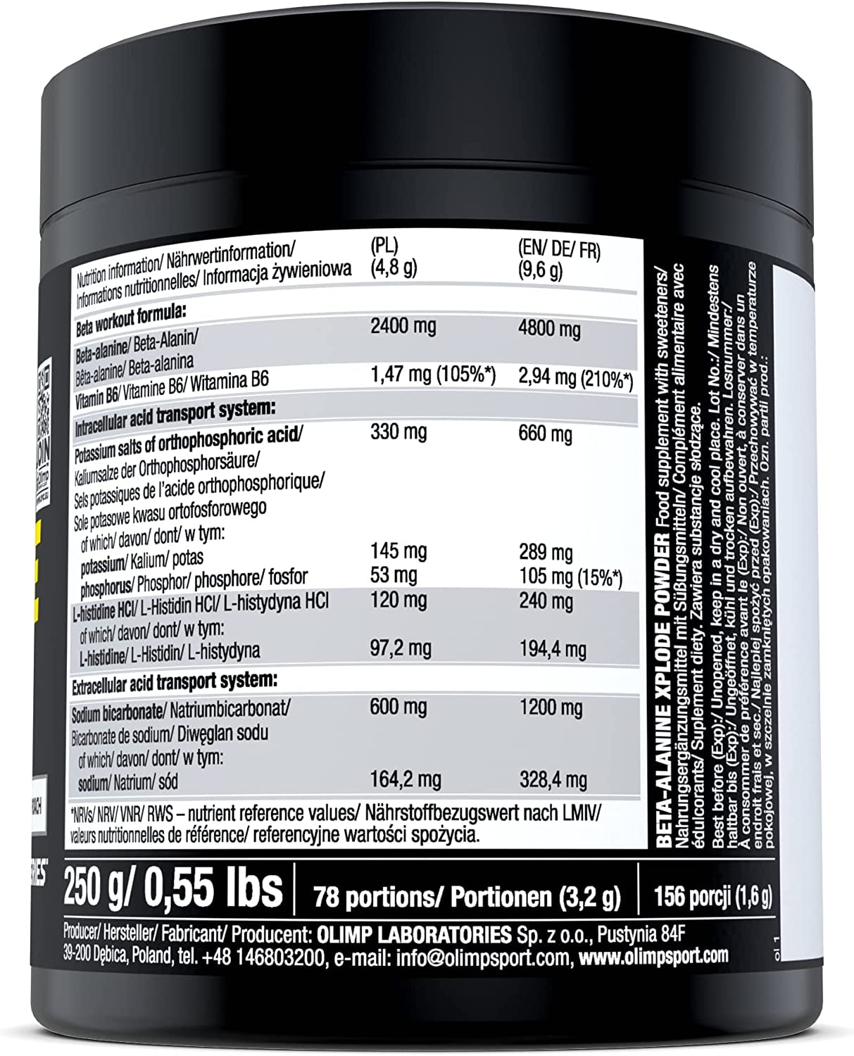 Beta-Alanine Xplode Powder - 250g - Orange