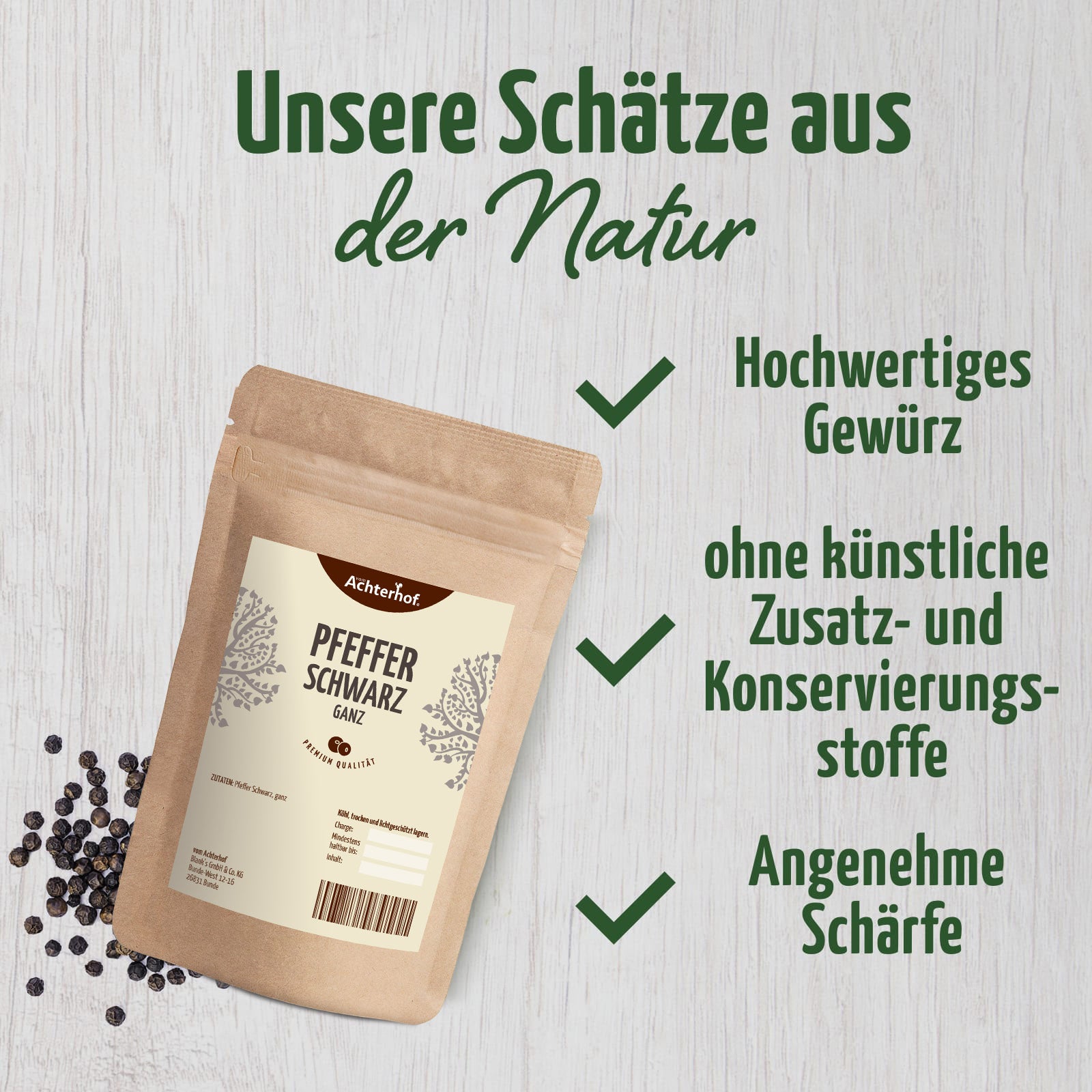 Pfeffer schwarz ganz (1000g)