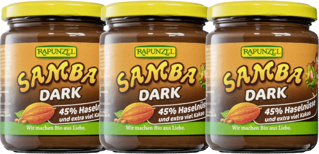 Samba Dark zartbitter Nuss-Nougat-Creme bio (3x250g)