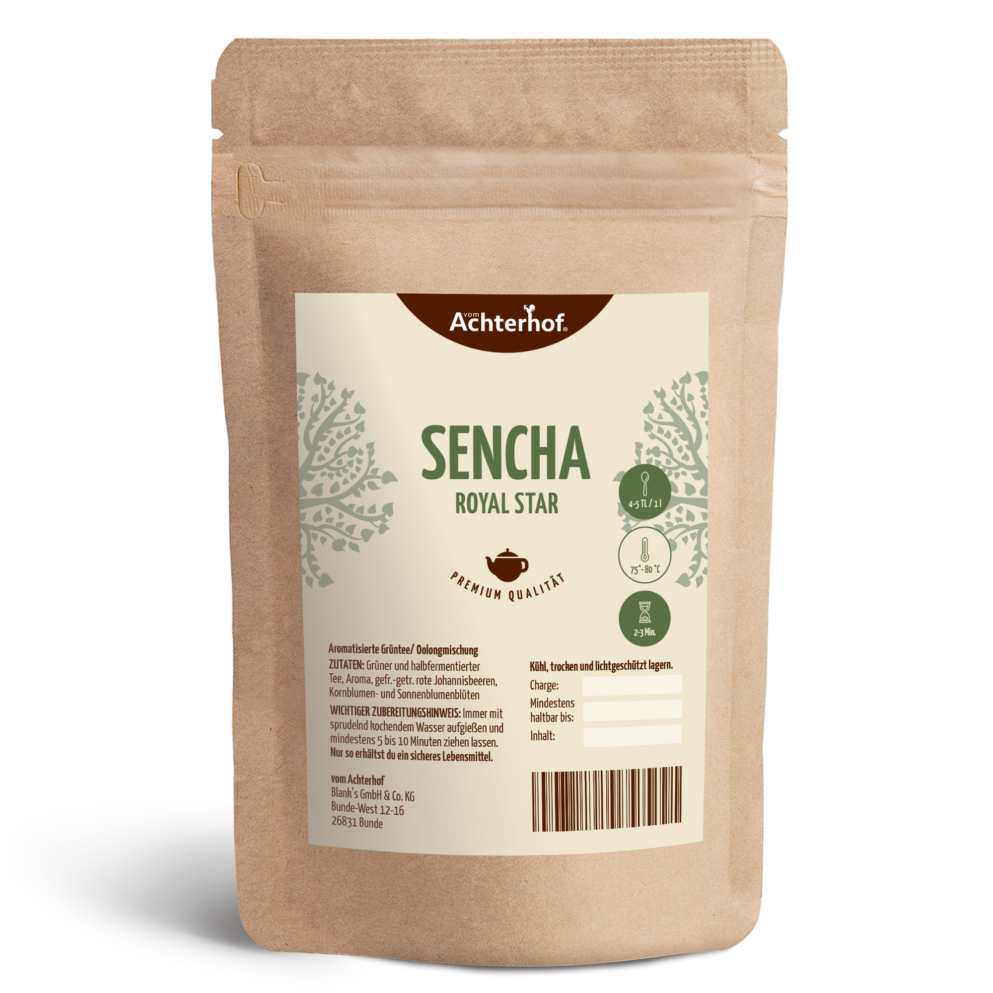 Grüner und halbfermentierter Tee Sencha Royal Star (100g)