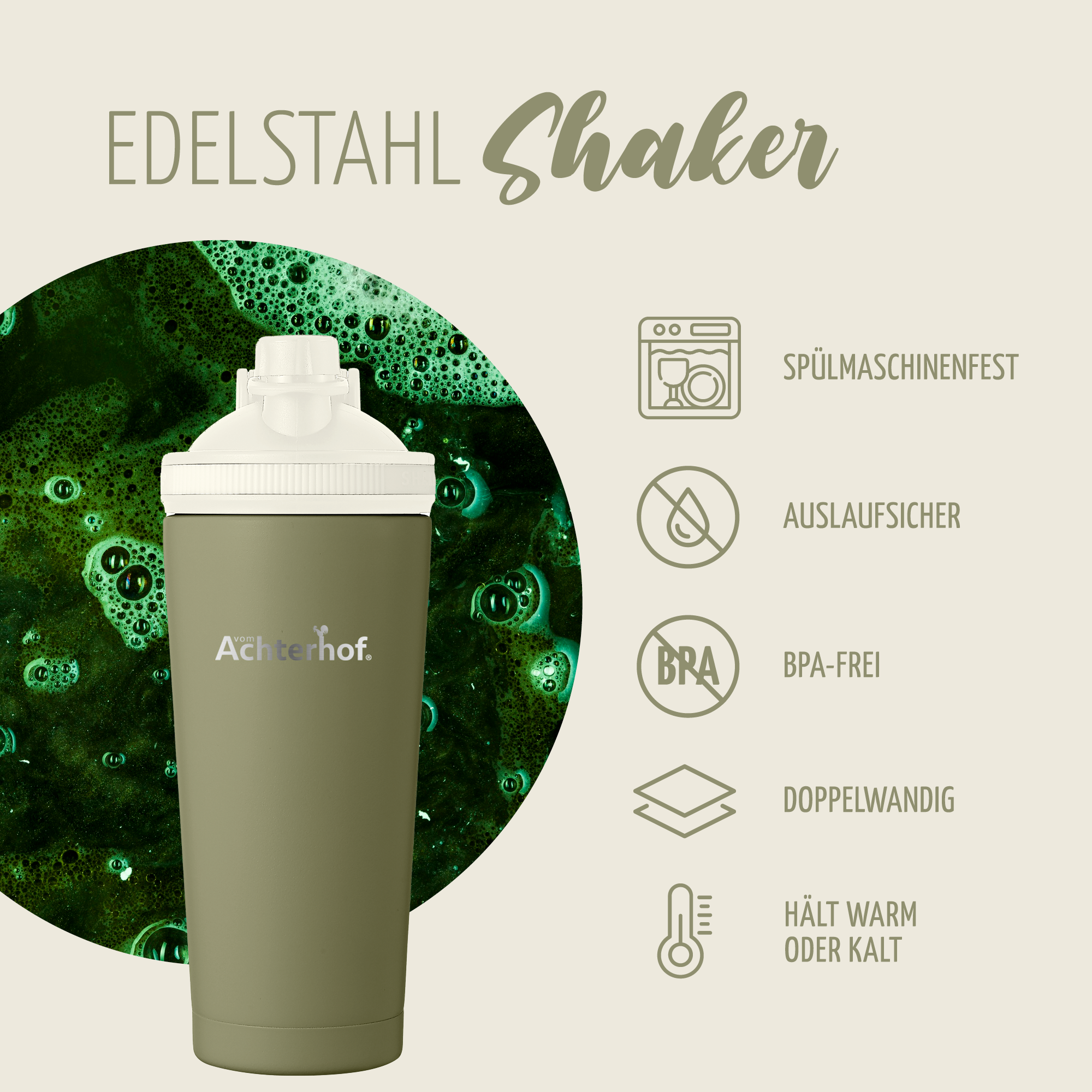 Edelstahl Shaker 750ml vom Achterhof