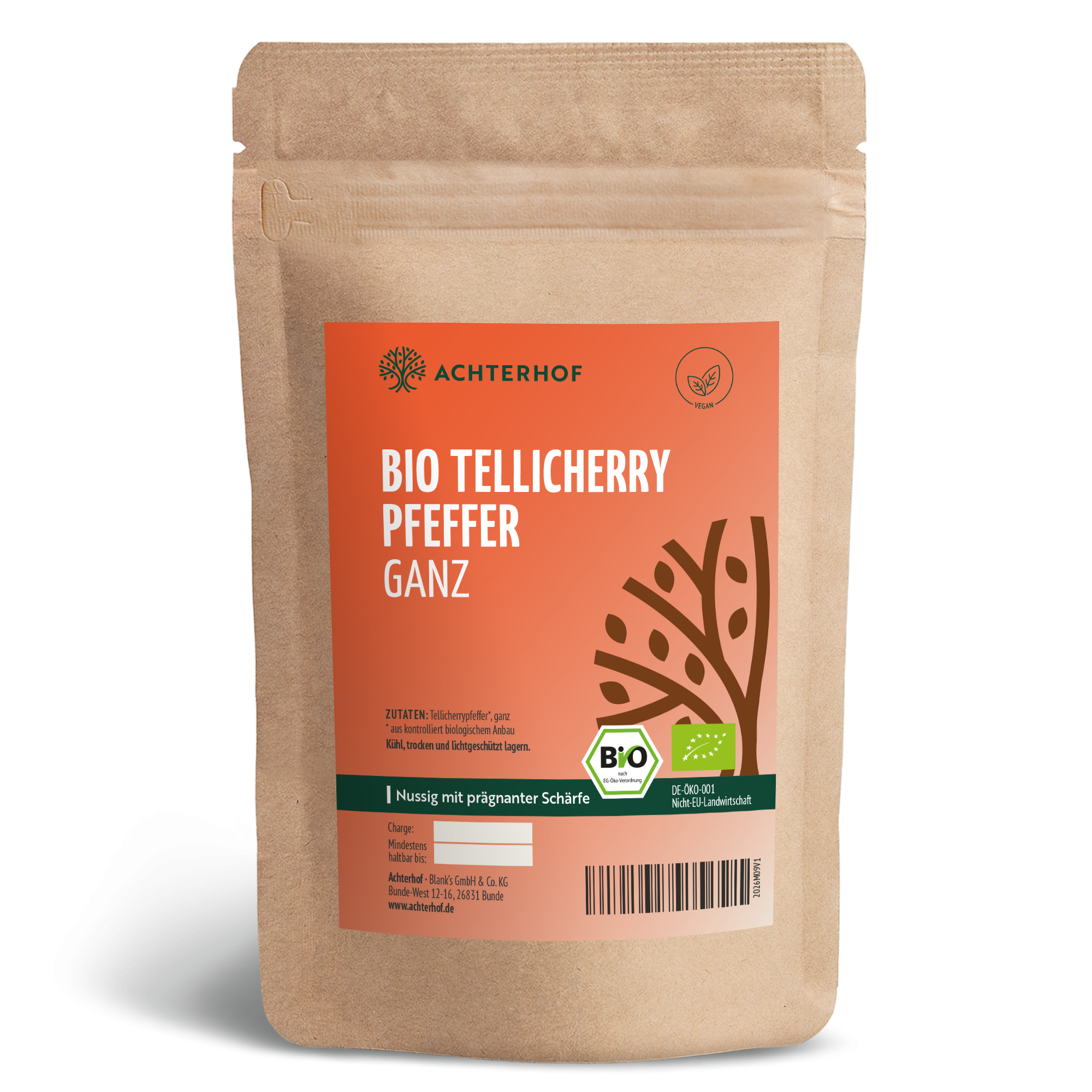 Tellicherry Pfeffer ganz Bio (250g)