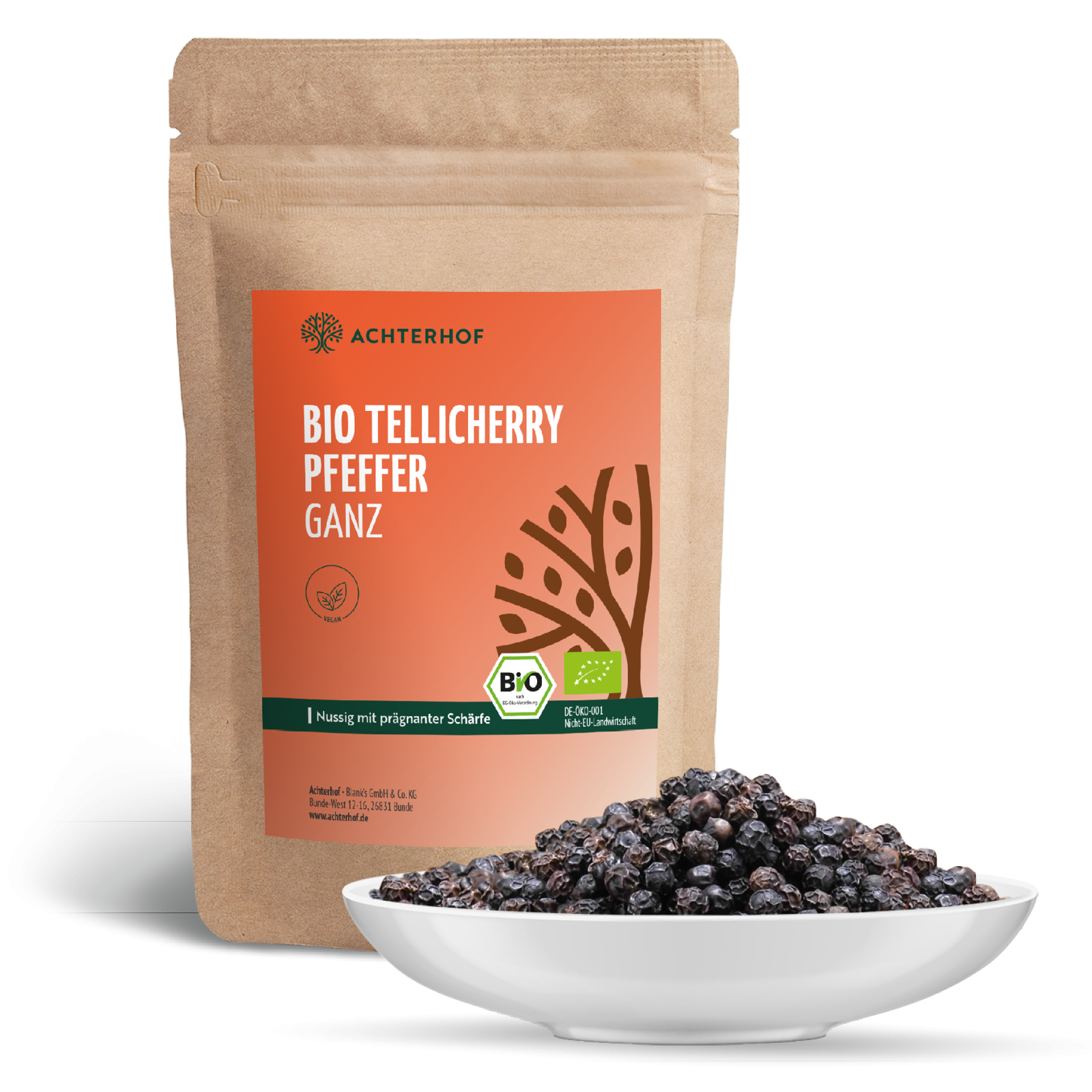 Tellicherry Pfeffer ganz Bio (250g)