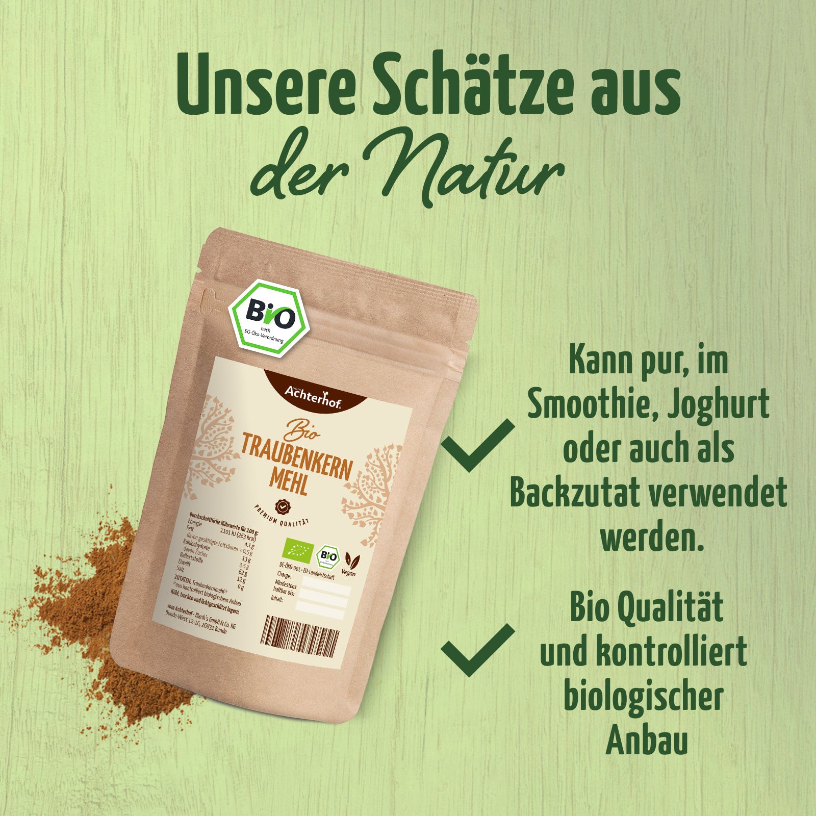 Traubenkernmehl Bio (1000g)