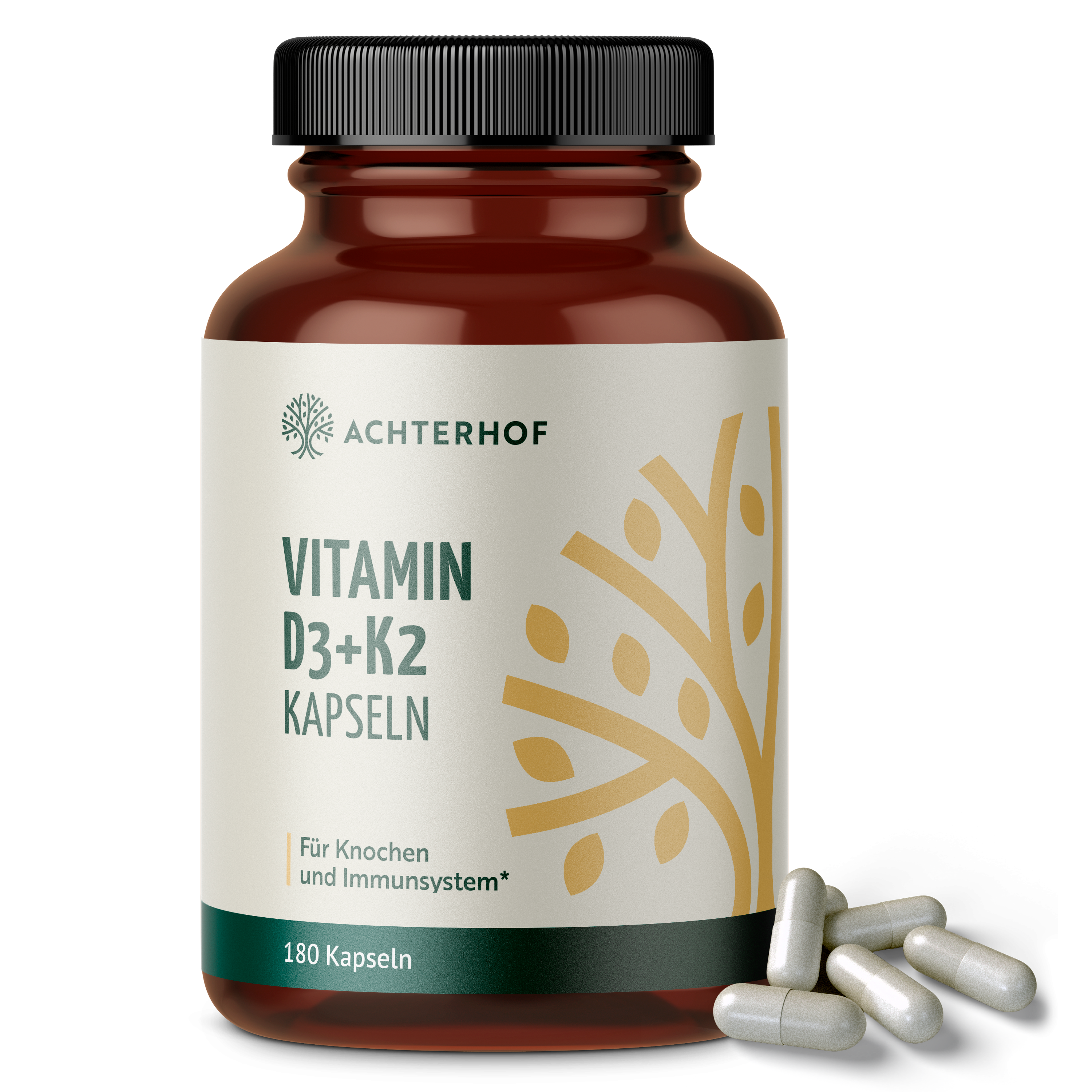 Vitamin D3+K2 Kapseln (180 Kapseln)