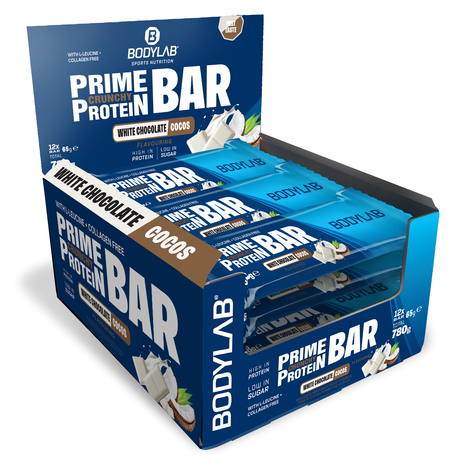 Prime Crunchy Protein Bar (12x65g) White Chocolate & Coconut