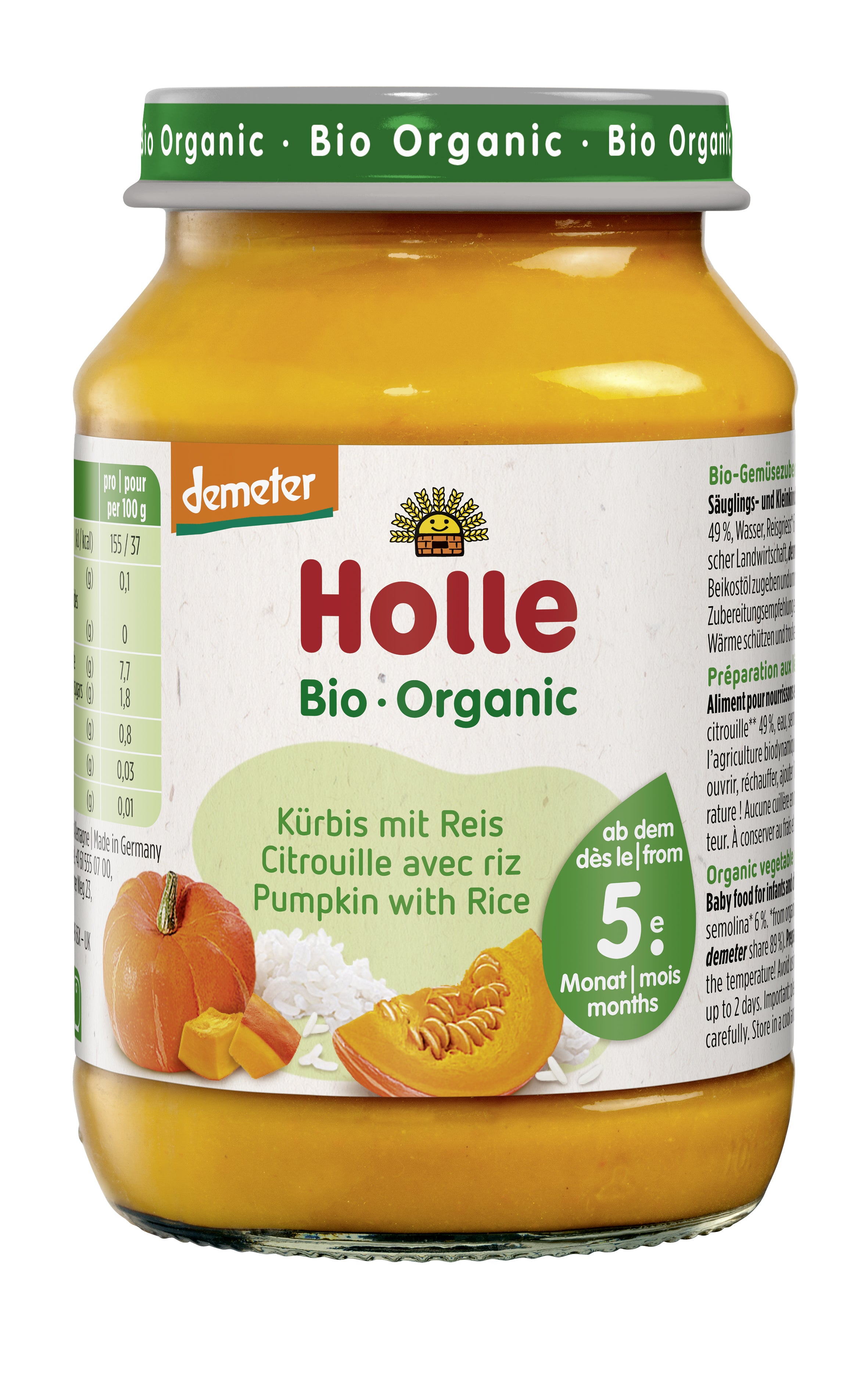Kürbis mit Reis - 190g - Demeter ab dem 5. Monat
